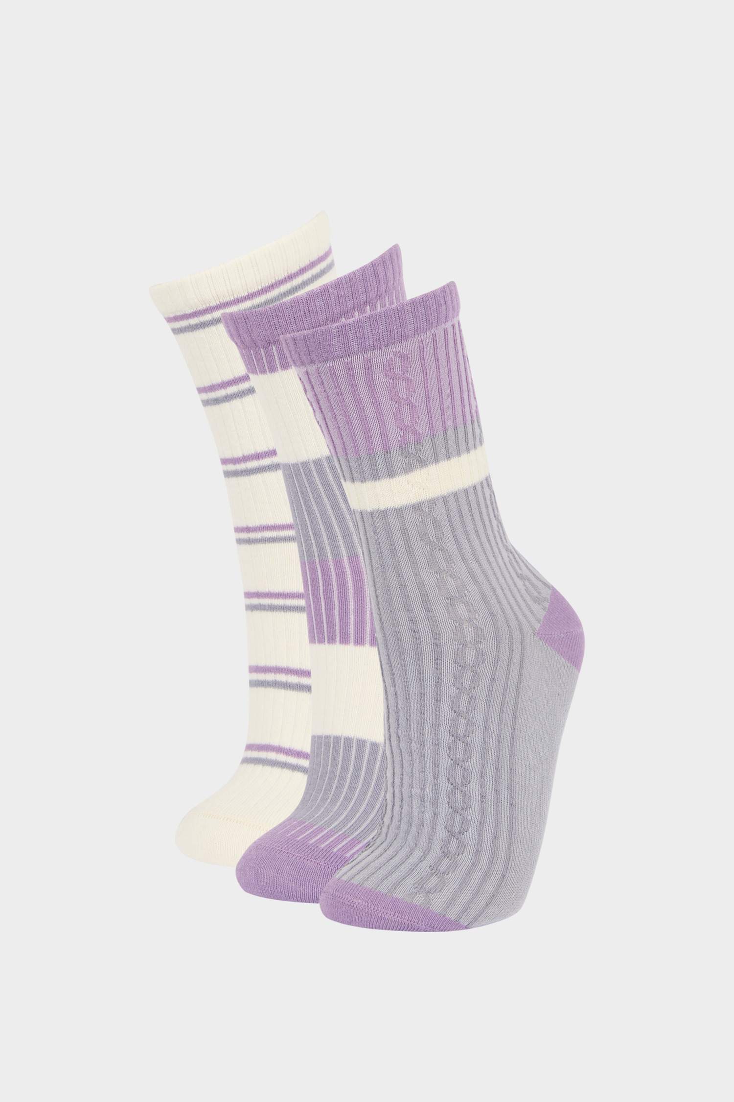 Lot de 3 paires de Chaussettes longues en coton pour femme