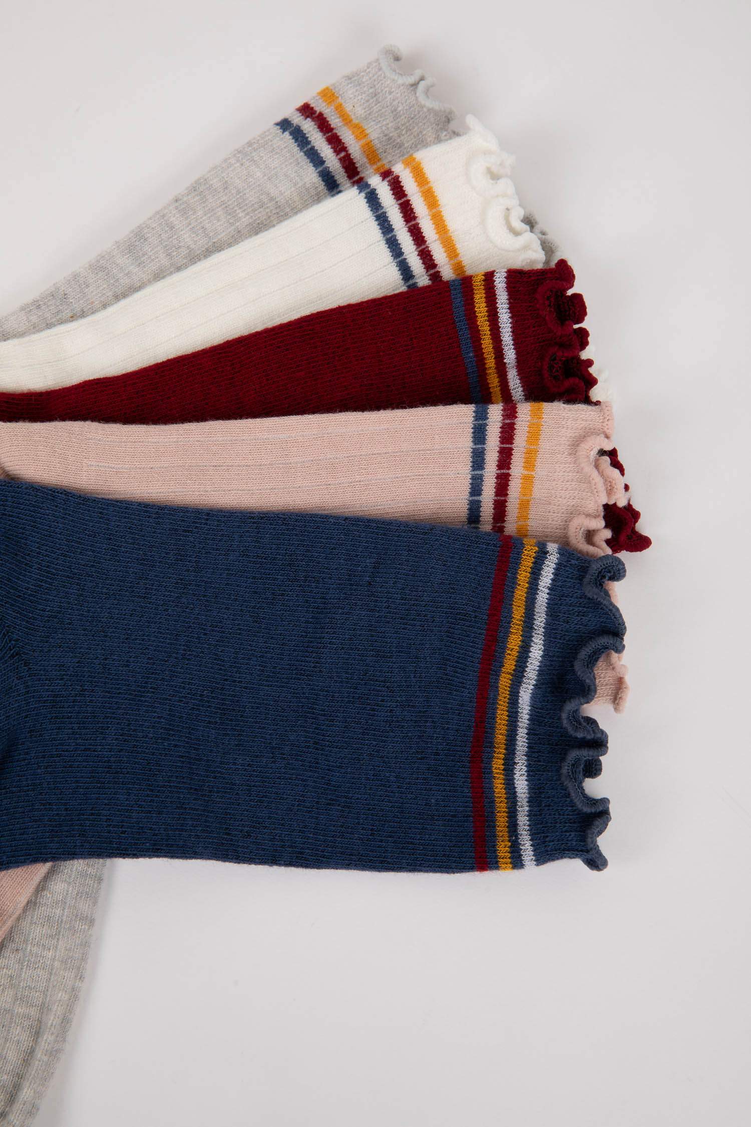 Woman Comfortable Elastic 5 Piece Cotton Long Socks