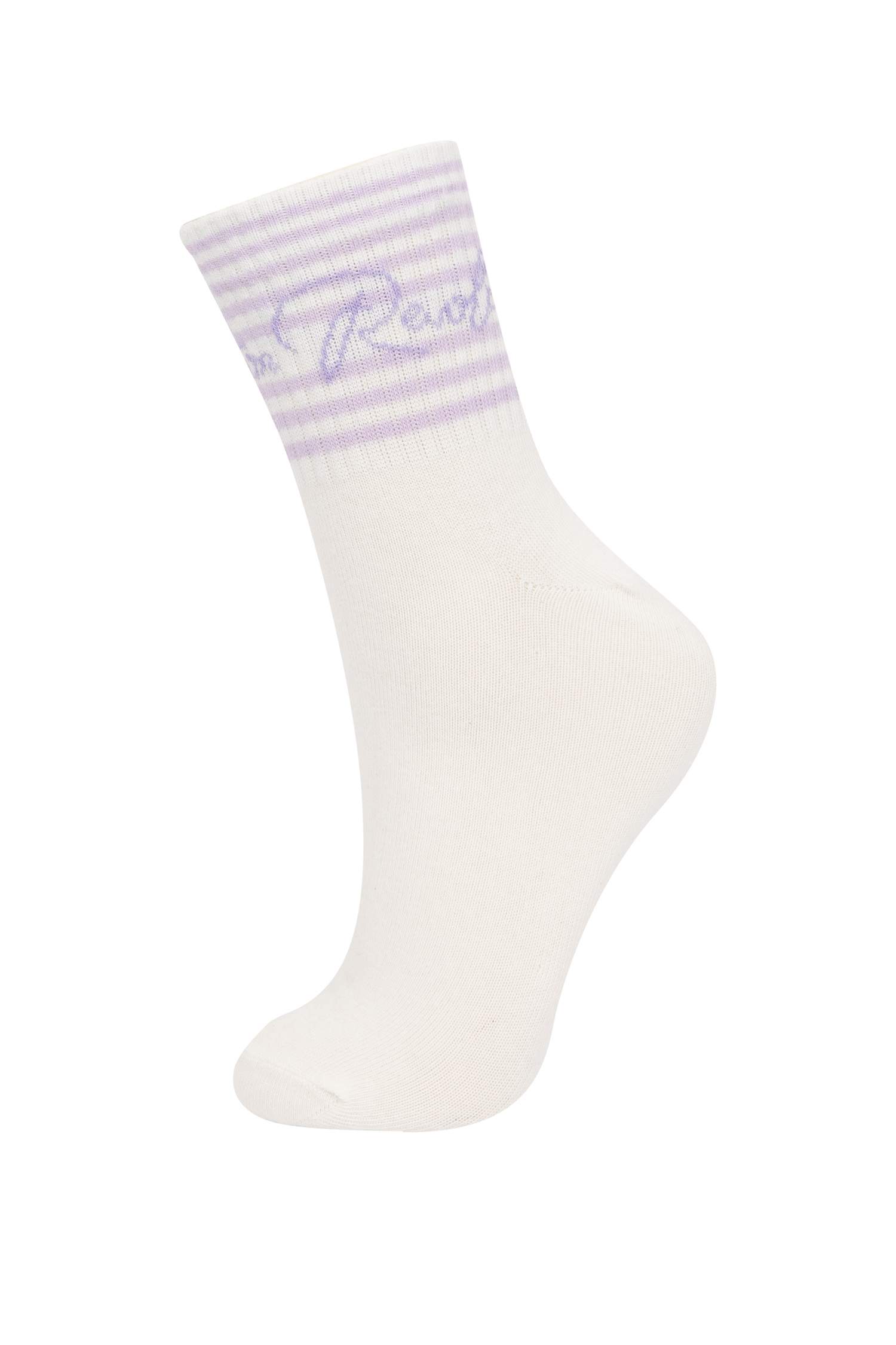 Lot de 5 paires de Chaussettes longues en coton confortables et élastiques pour Femme