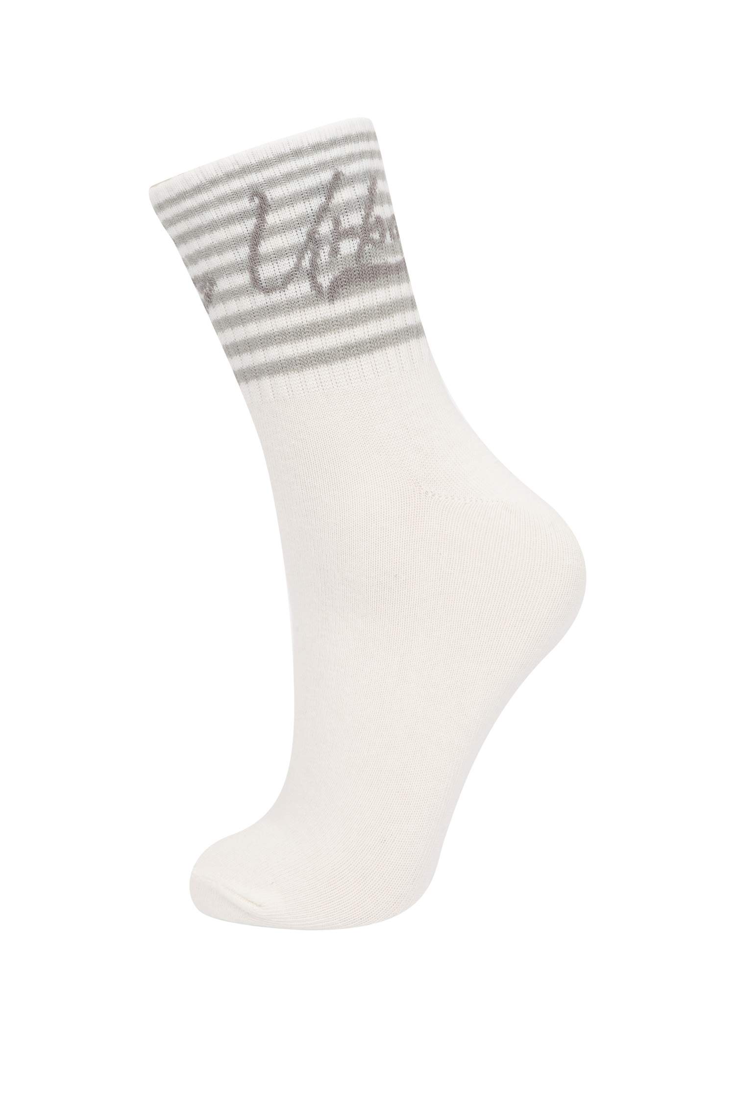 Lot de 5 paires de Chaussettes longues en coton confortables et élastiques pour Femme