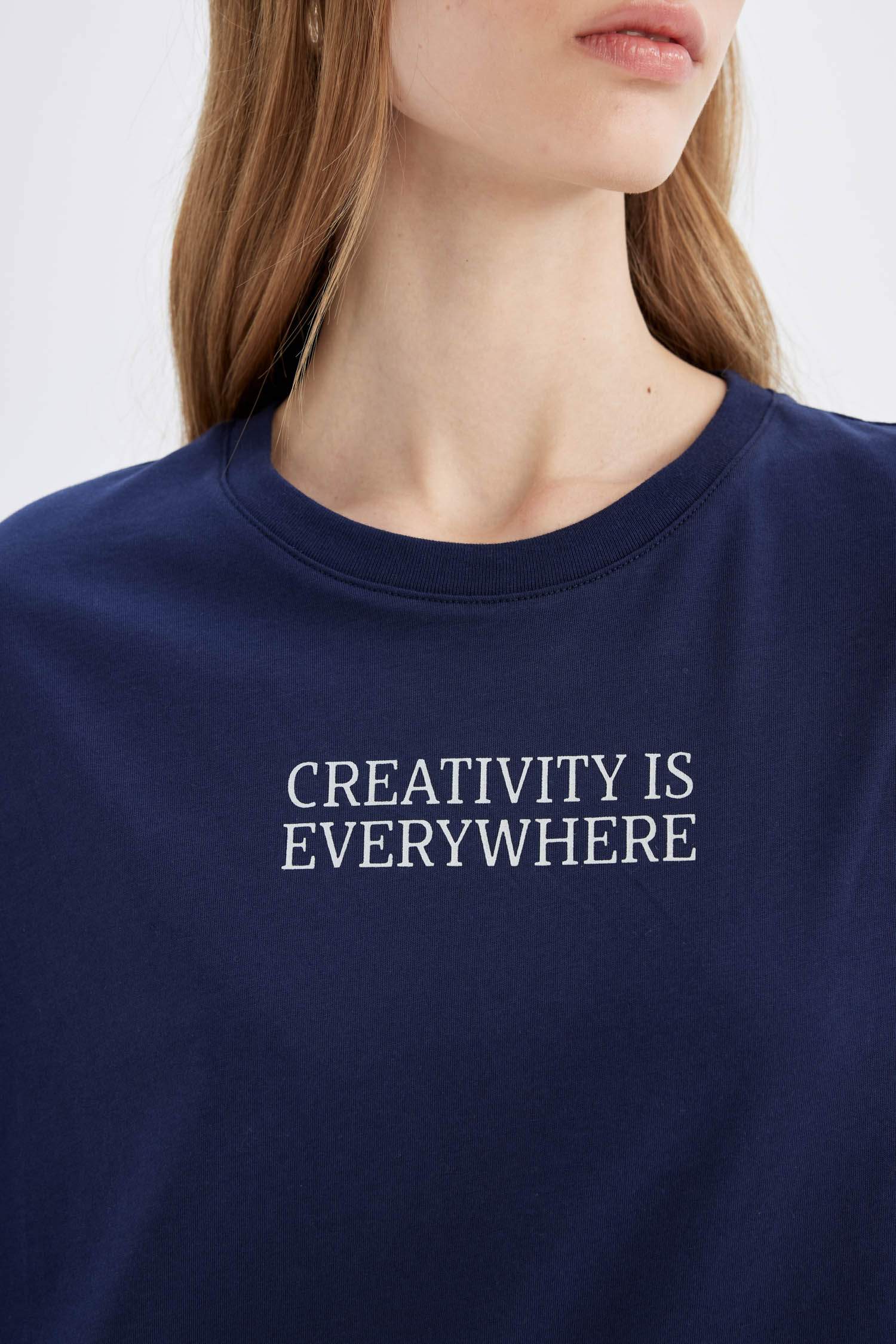 T-Shirt Oversize Imprimé Col Rond Manches Courtes