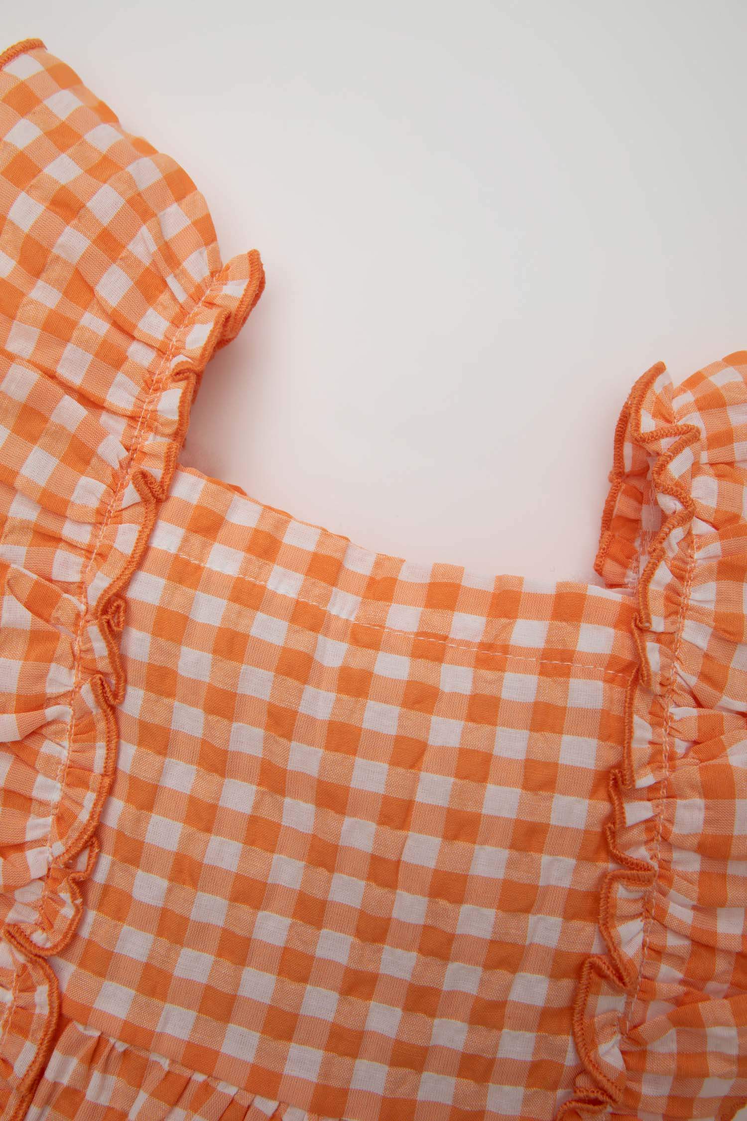 Regular Fit Plaid Short Sleeve Woven Dress