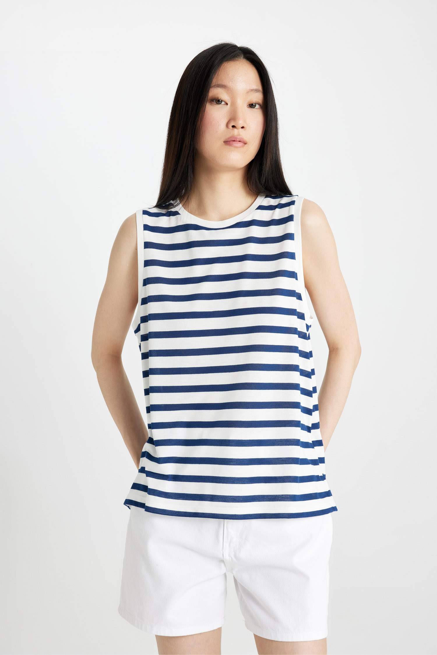 Regular Fit Striped Crew Neck Combed Cotton T-Shirt