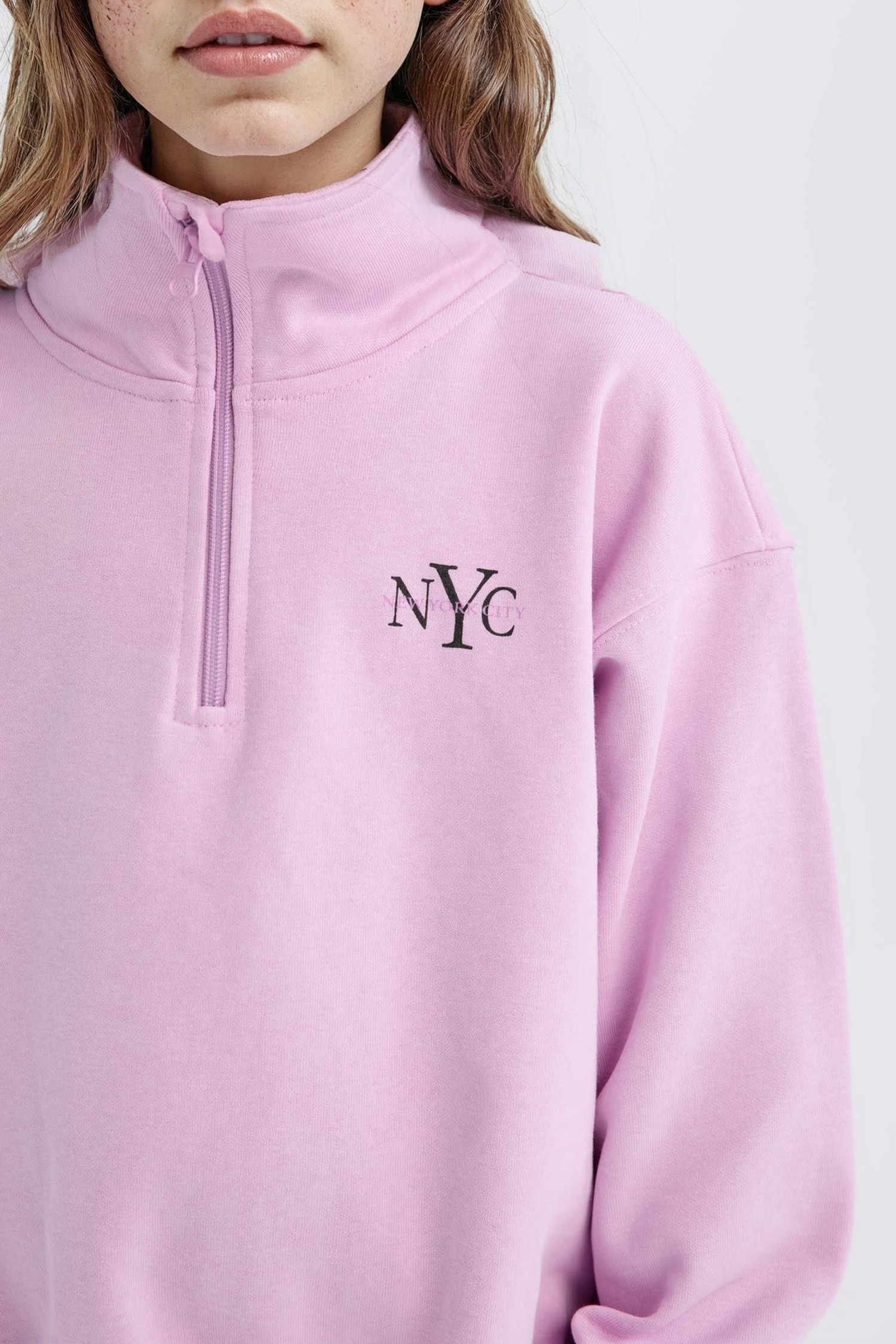 Sweat-shirt imprimé Coupe décontractée à demi-fermeture éclair