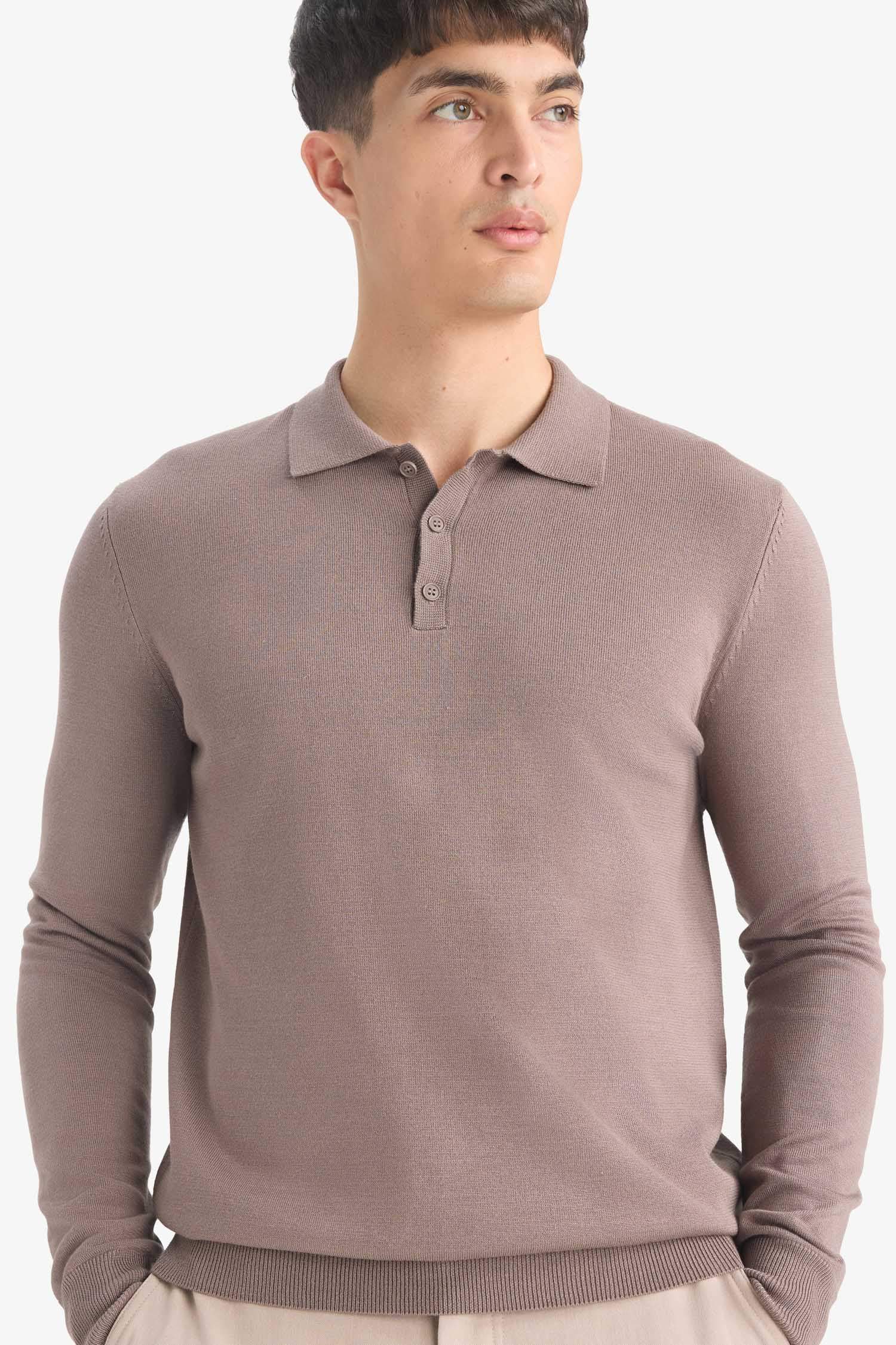 Pull en tricot à col polo Coupe standard