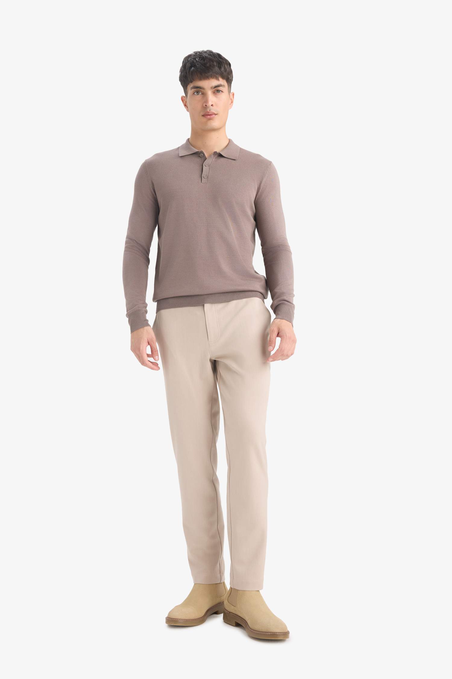 Pull en tricot à col polo Coupe standard