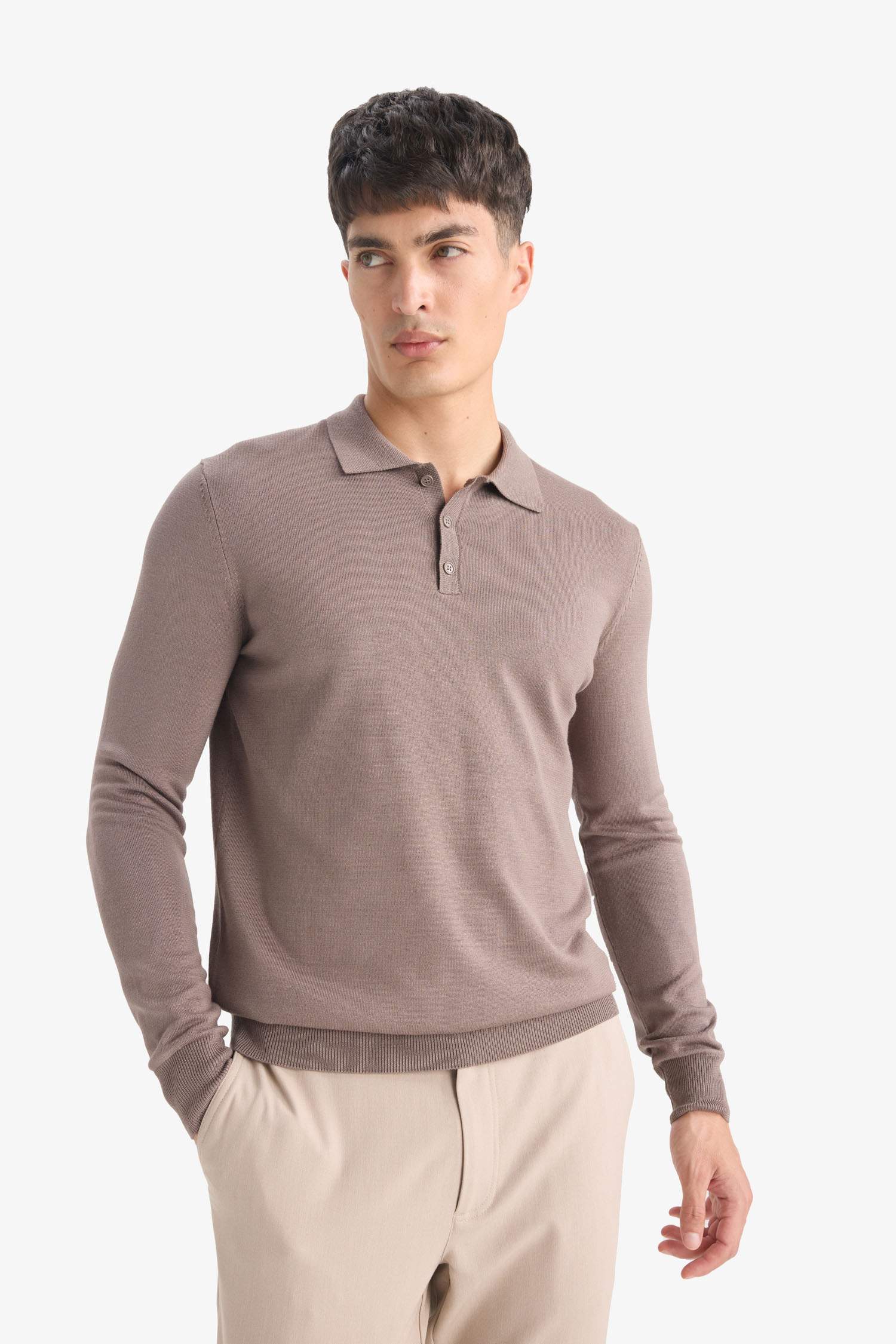 Pull en tricot à col polo Coupe standard