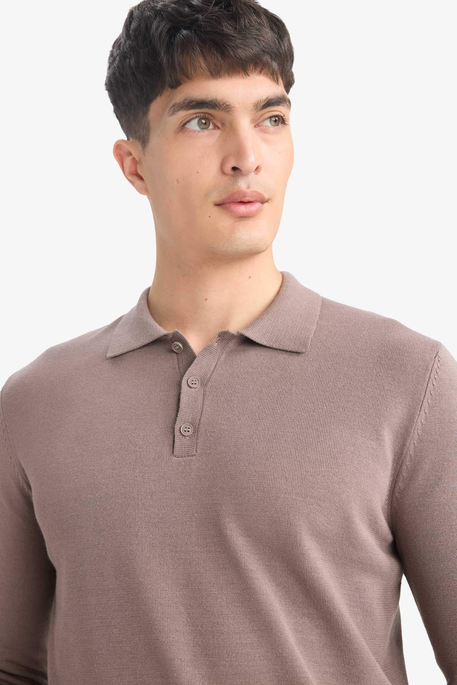 Pull en tricot à col polo Coupe standard