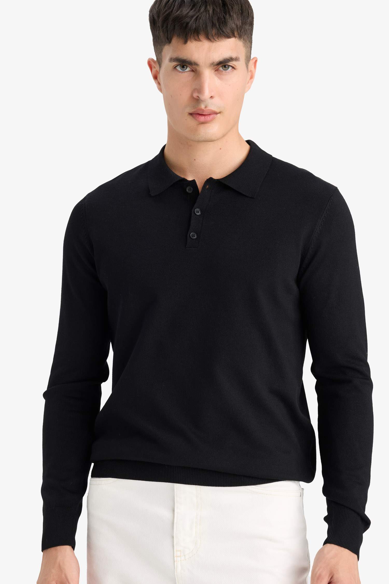 Standard Fit Polo Collar Knitwear Pullover
