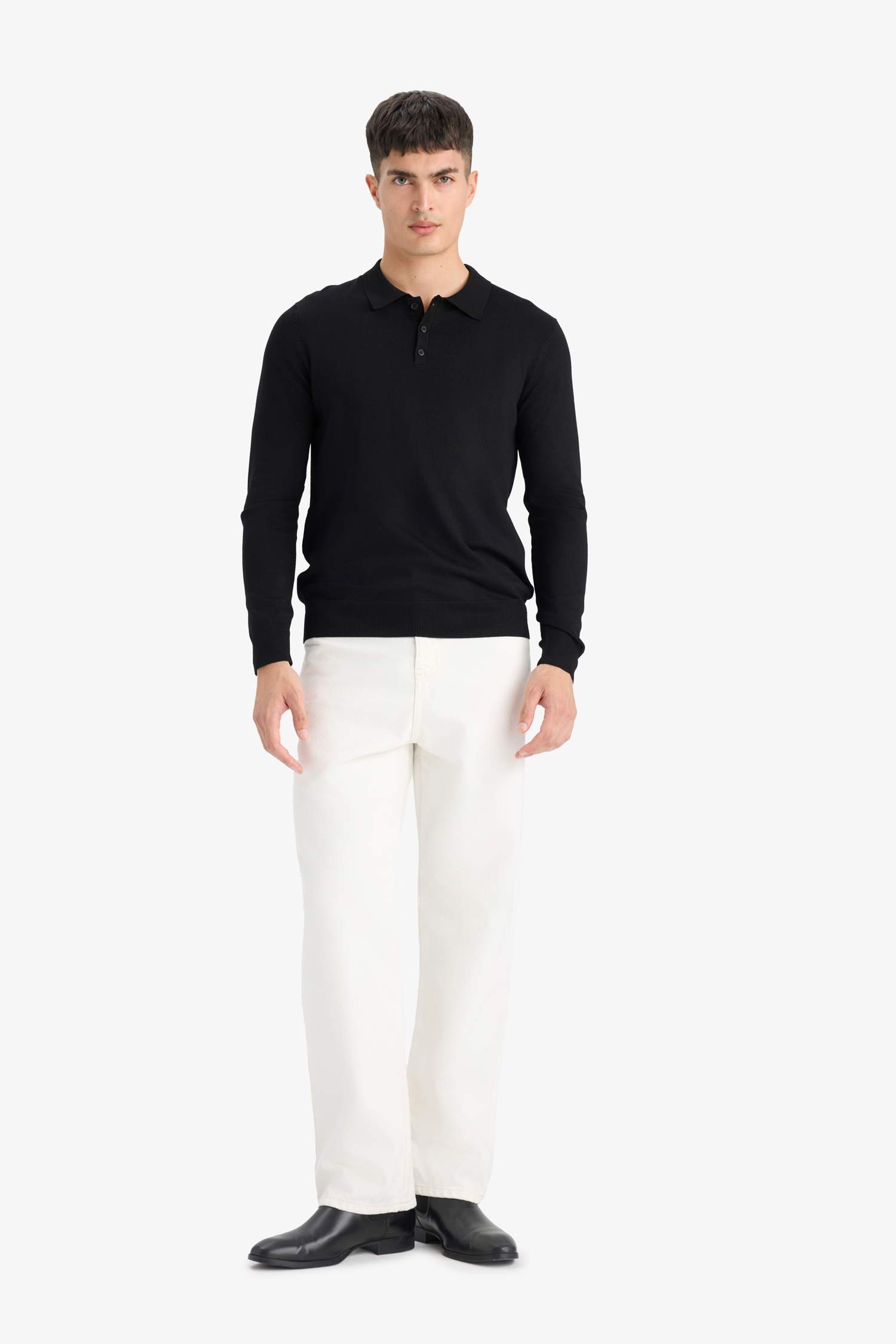 Standard Fit Polo Collar Knitwear Pullover