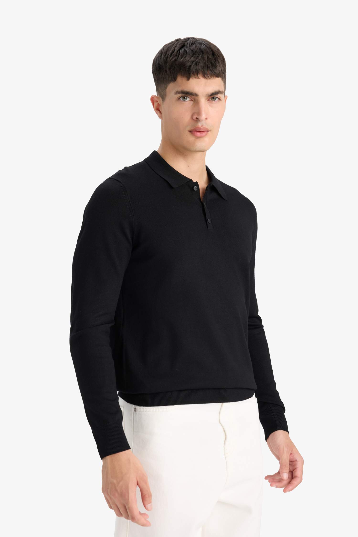 Standard Fit Polo Collar Knitwear Pullover