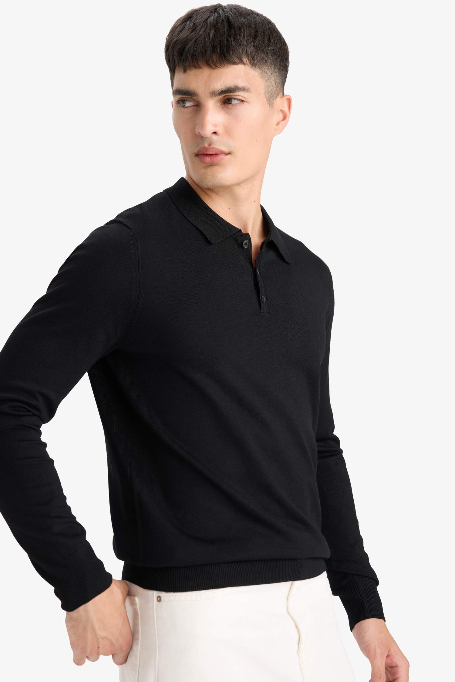 Standard Fit Polo Collar Knitwear Pullover