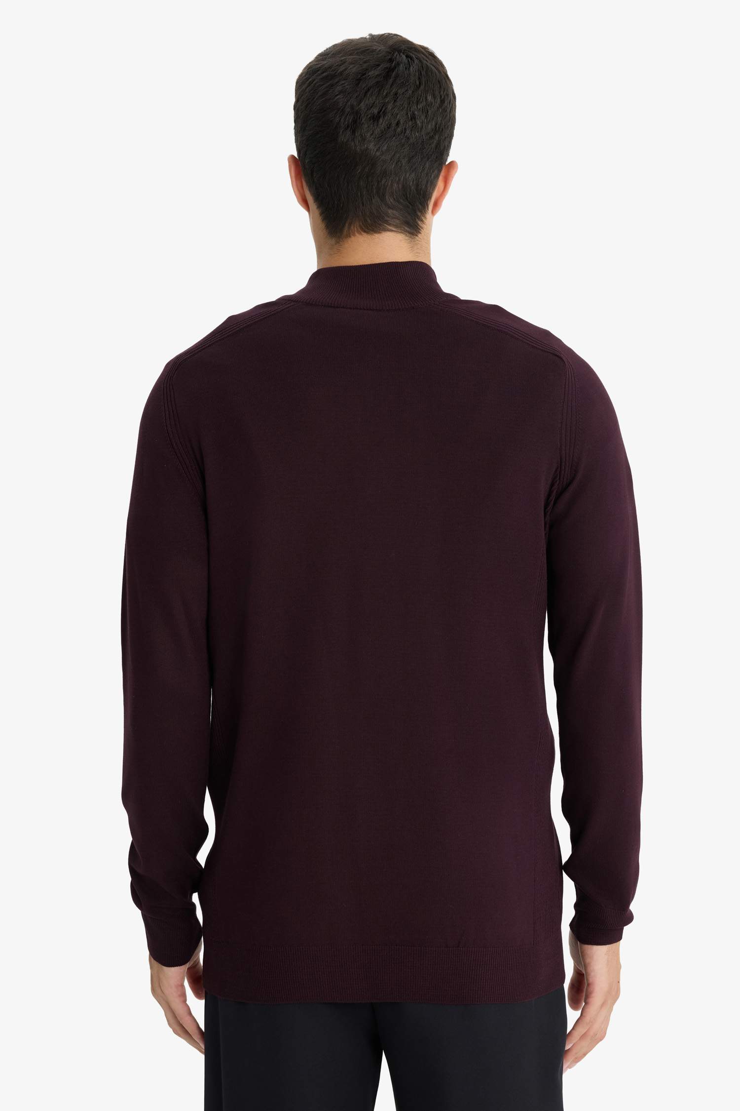 Standart Fit Dik Yaka Yarım Fermuarlı Triko Kazak