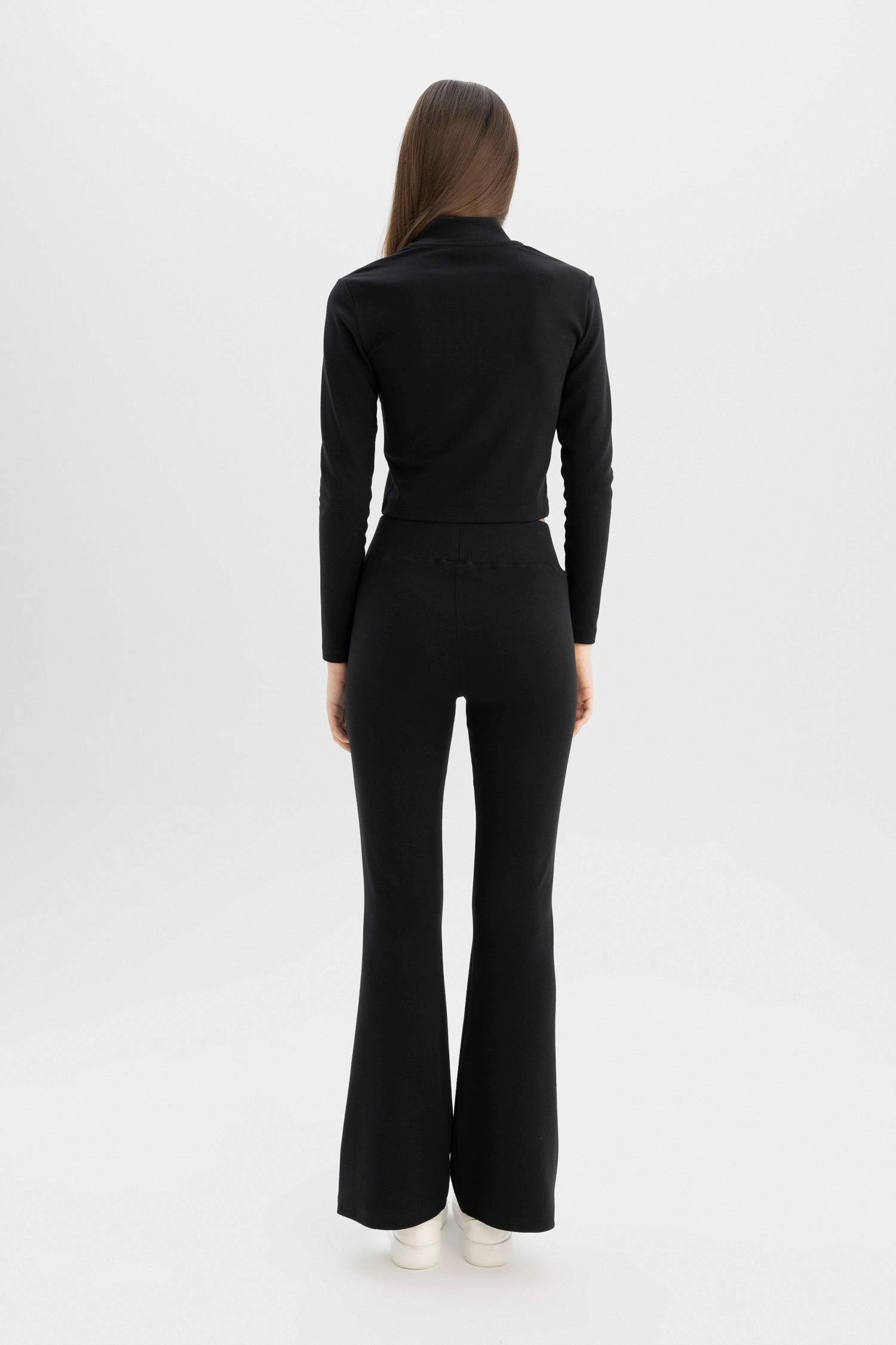 بنطلون سويت بانتس بيزك مضلع برجل واسع