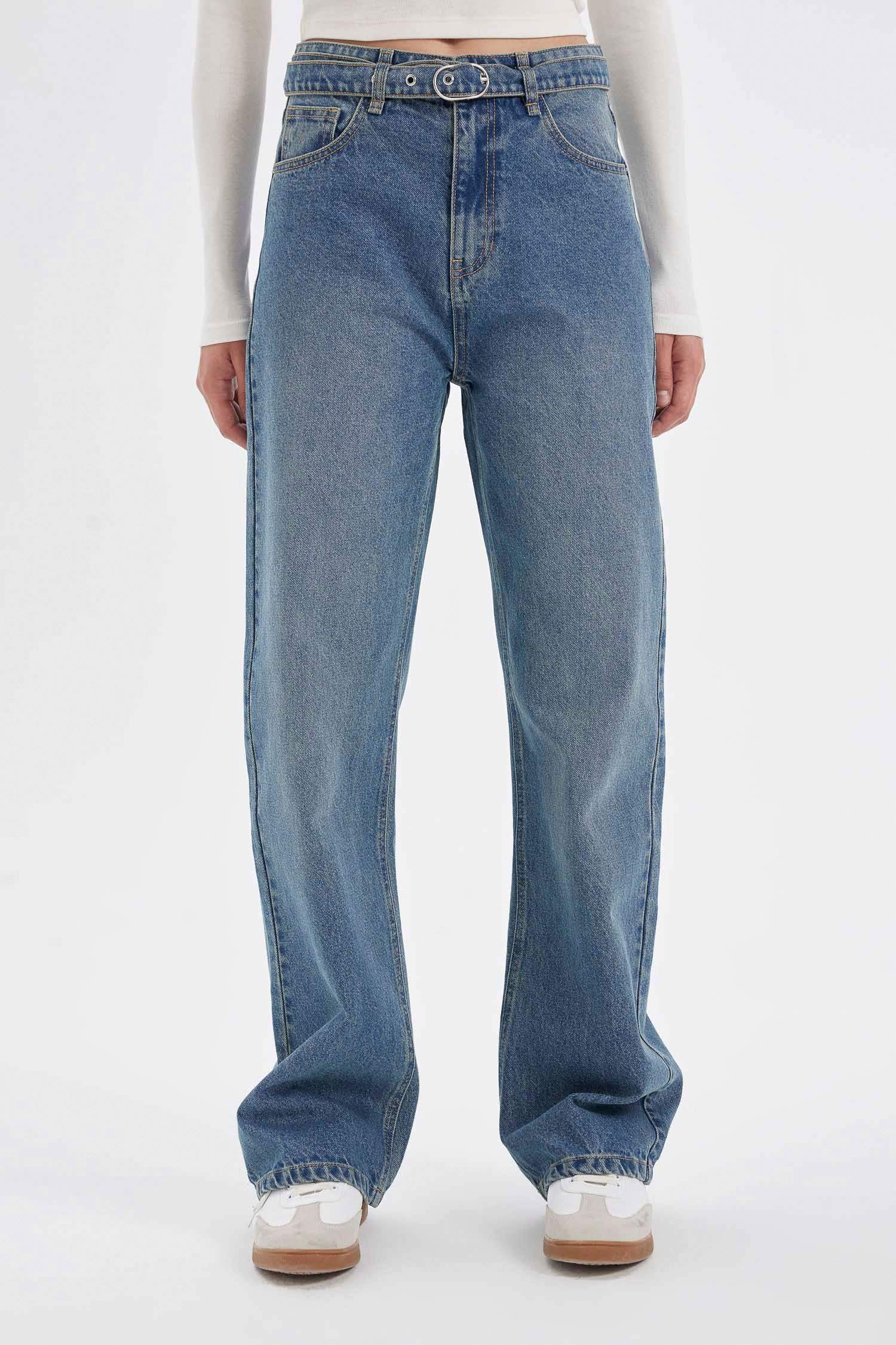 90-шы жылдардағы кең аяқ деним Шалбар