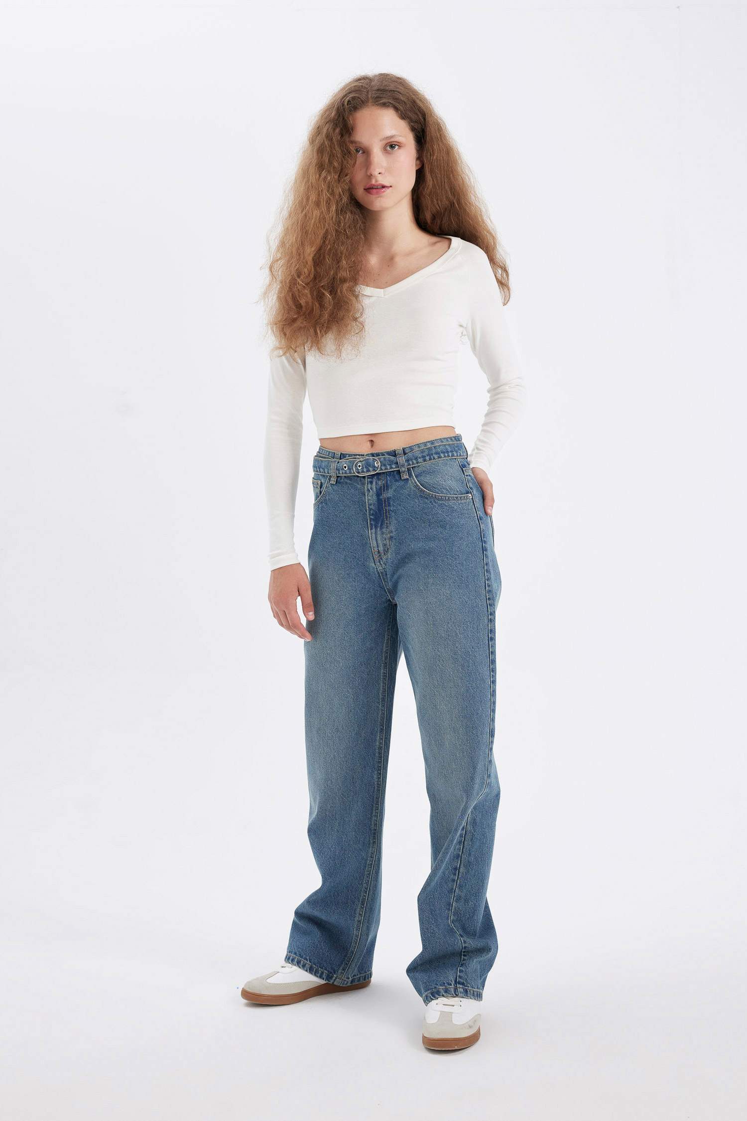 90-шы жылдардағы кең аяқ деним Шалбар