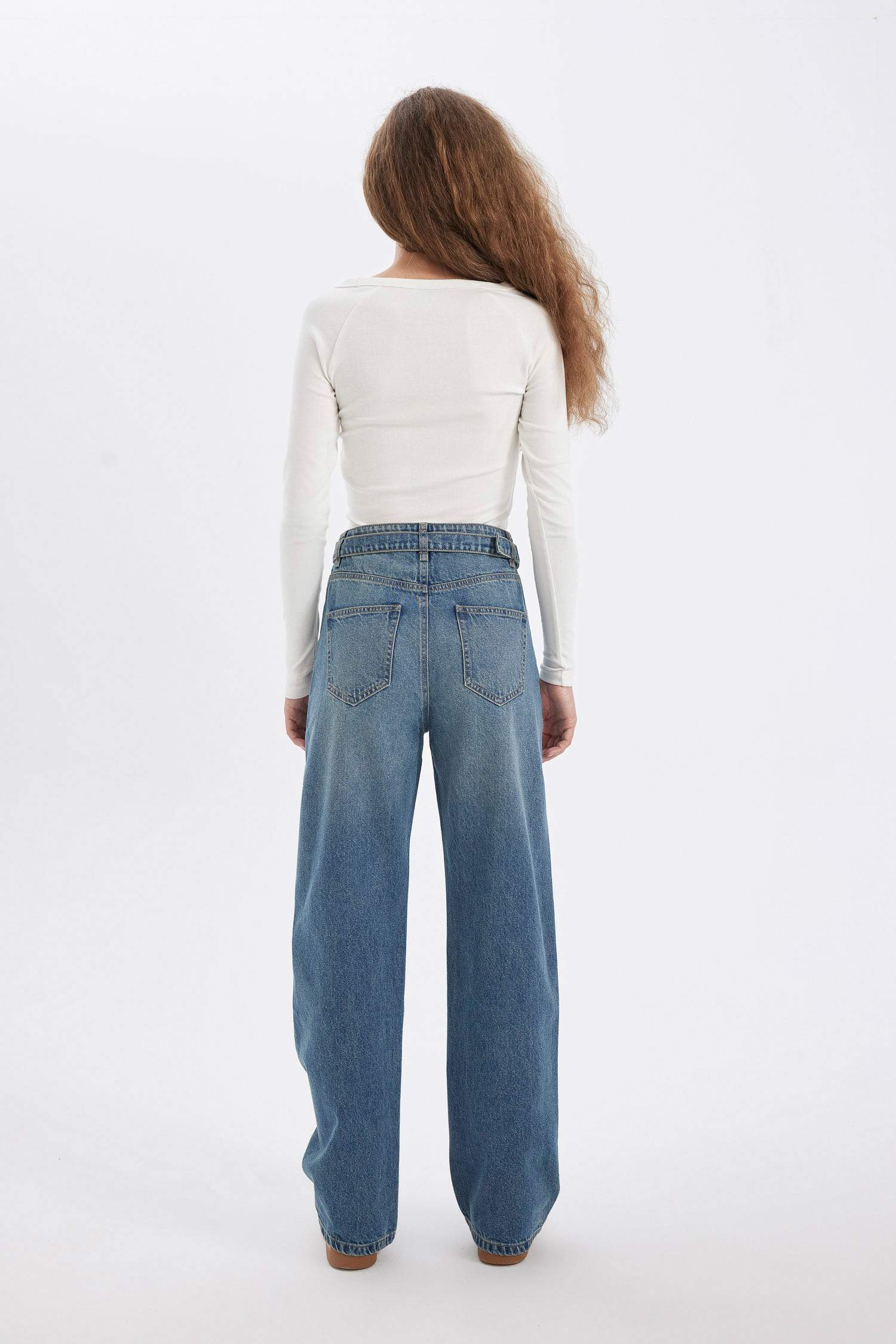 90-шы жылдардағы кең аяқ деним Шалбар