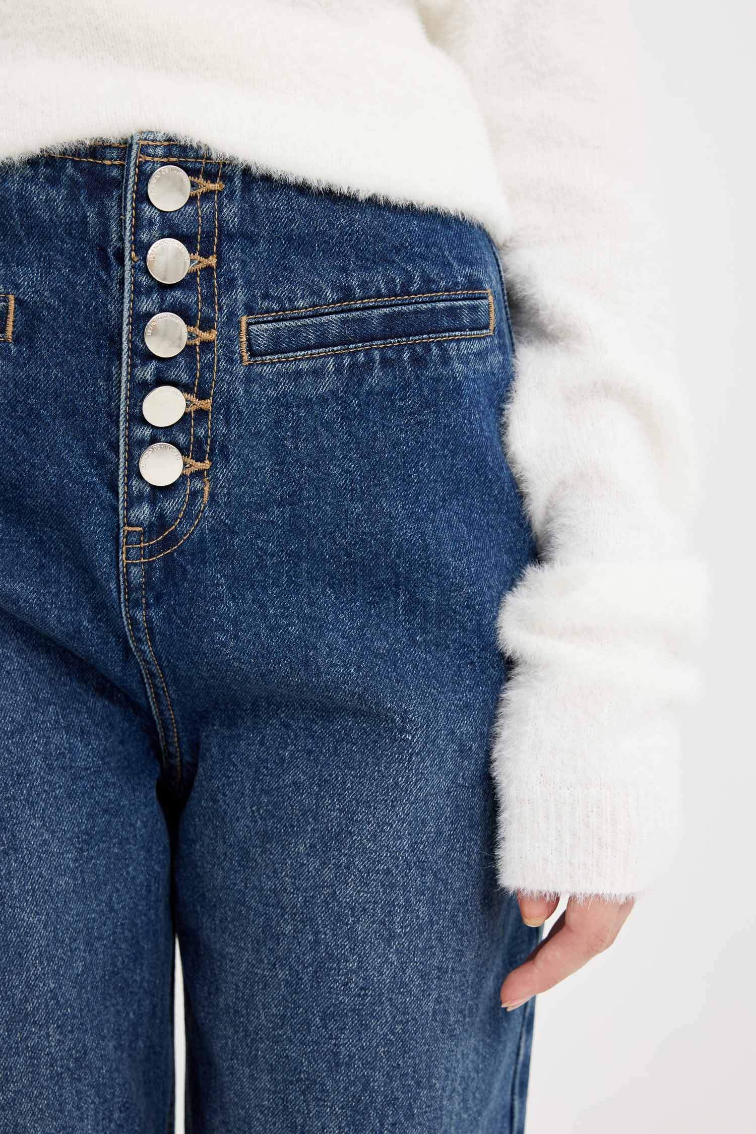 90's Wide Leg Yüksek Bel Uzun Jean Pantolon