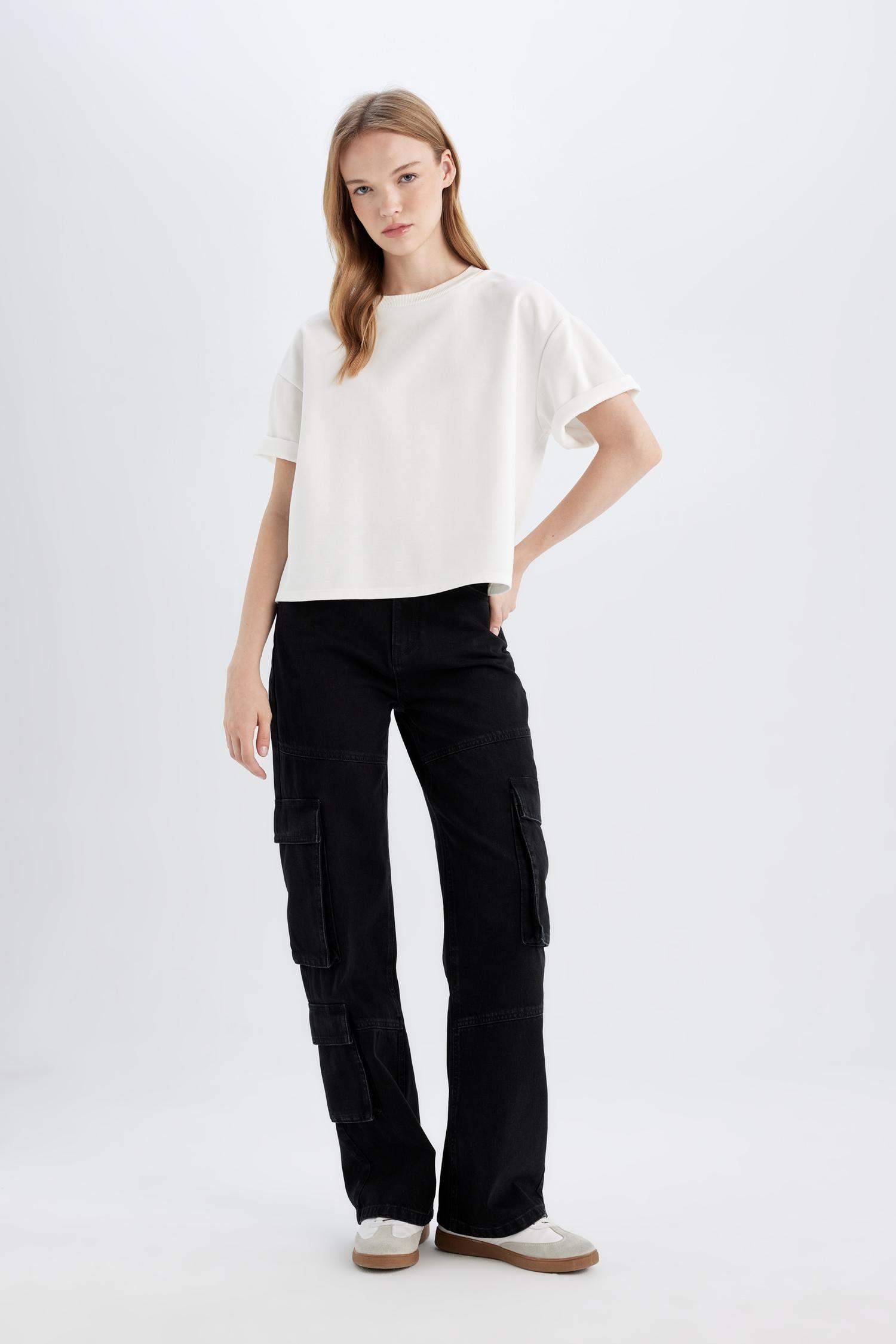 кең аяқ деним Шалбар