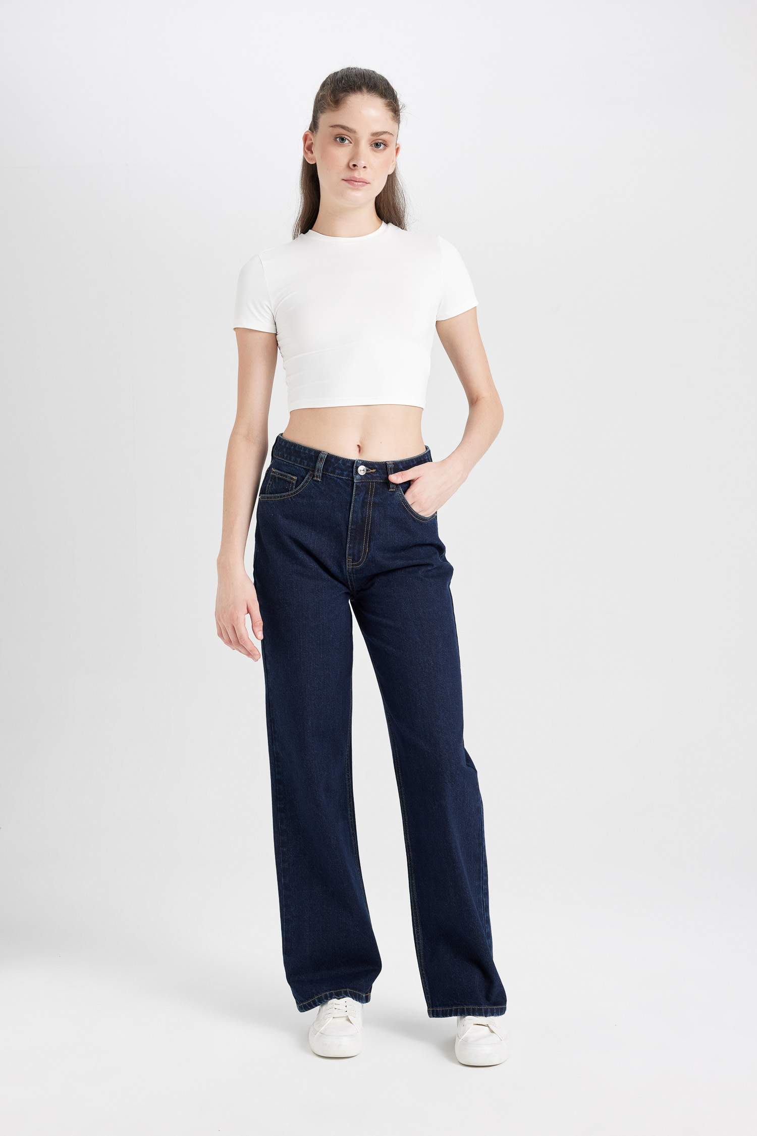 90-шы жылдардағы кең аяқ деним Шалбар