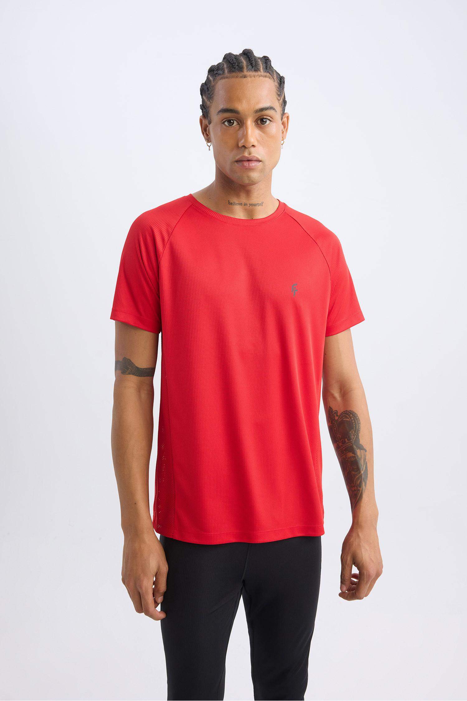 تيشيرت رياضي محبوك قصة عادية من DeFactoFit