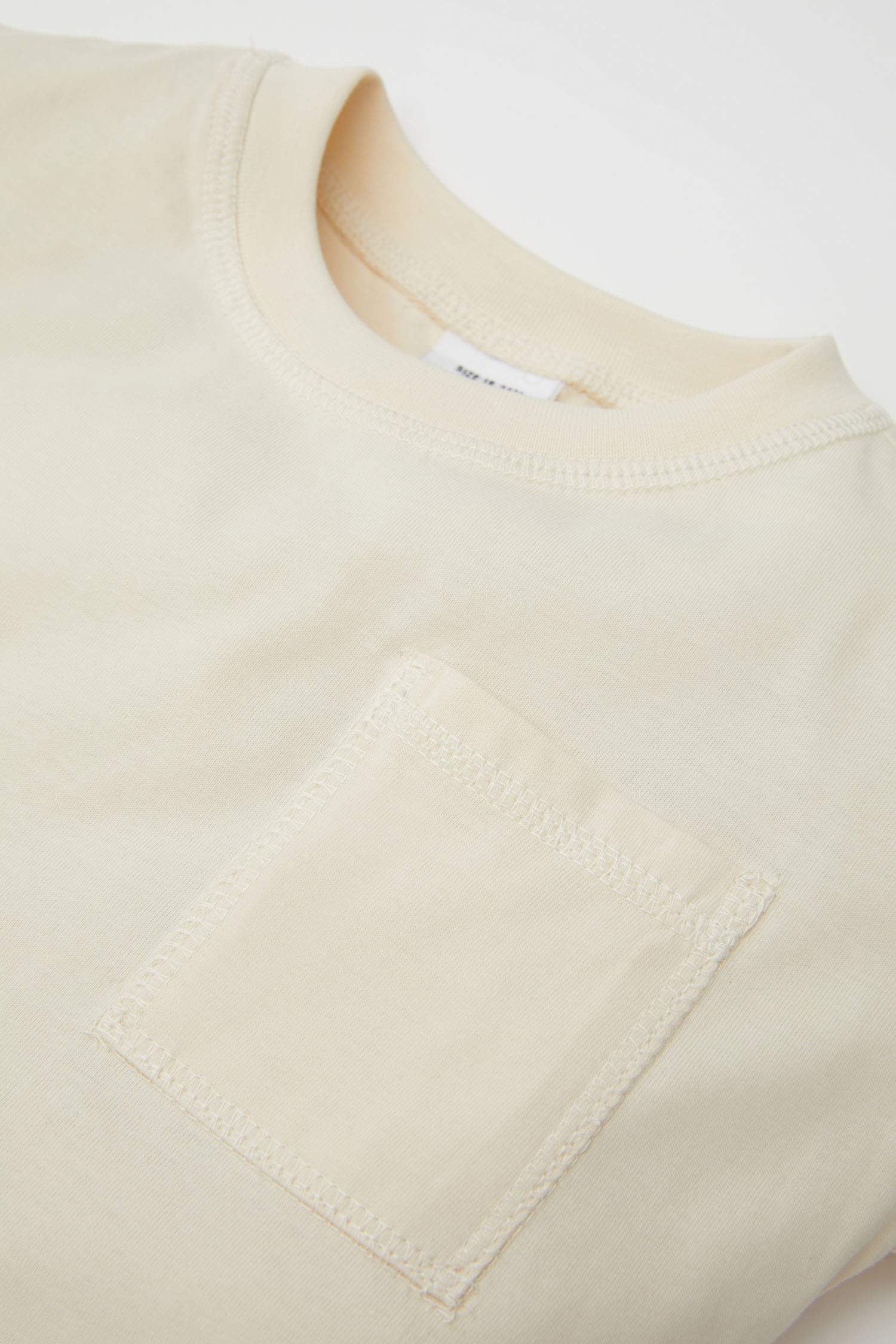 Erkek Bebek Bisiklet Yaka Uzun Kollu Basic Düz Tişört