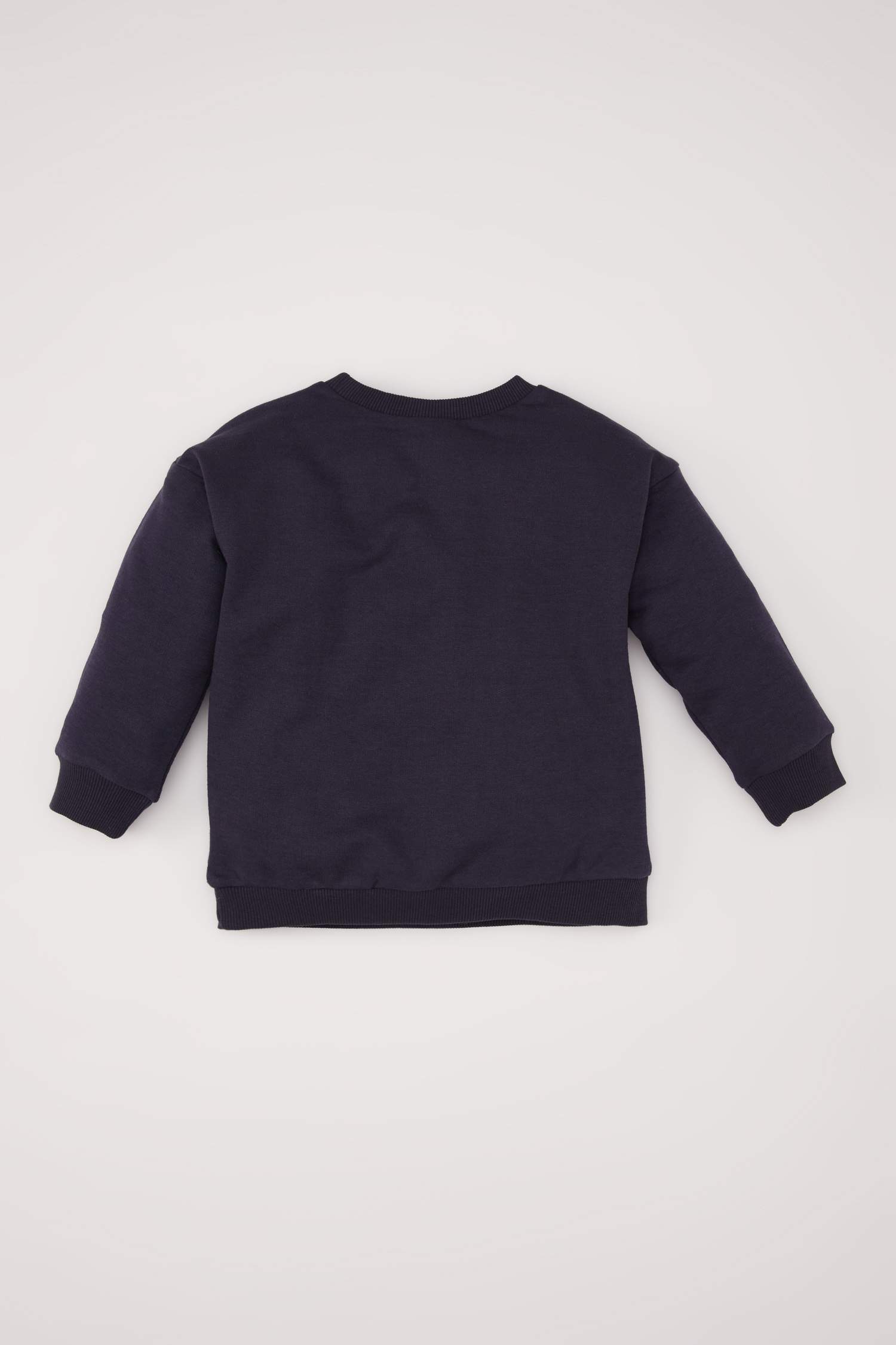 Erkek Bebek Bisiklet Yaka Baskılı İçi Yumuşak Tüylü Sweatshirt