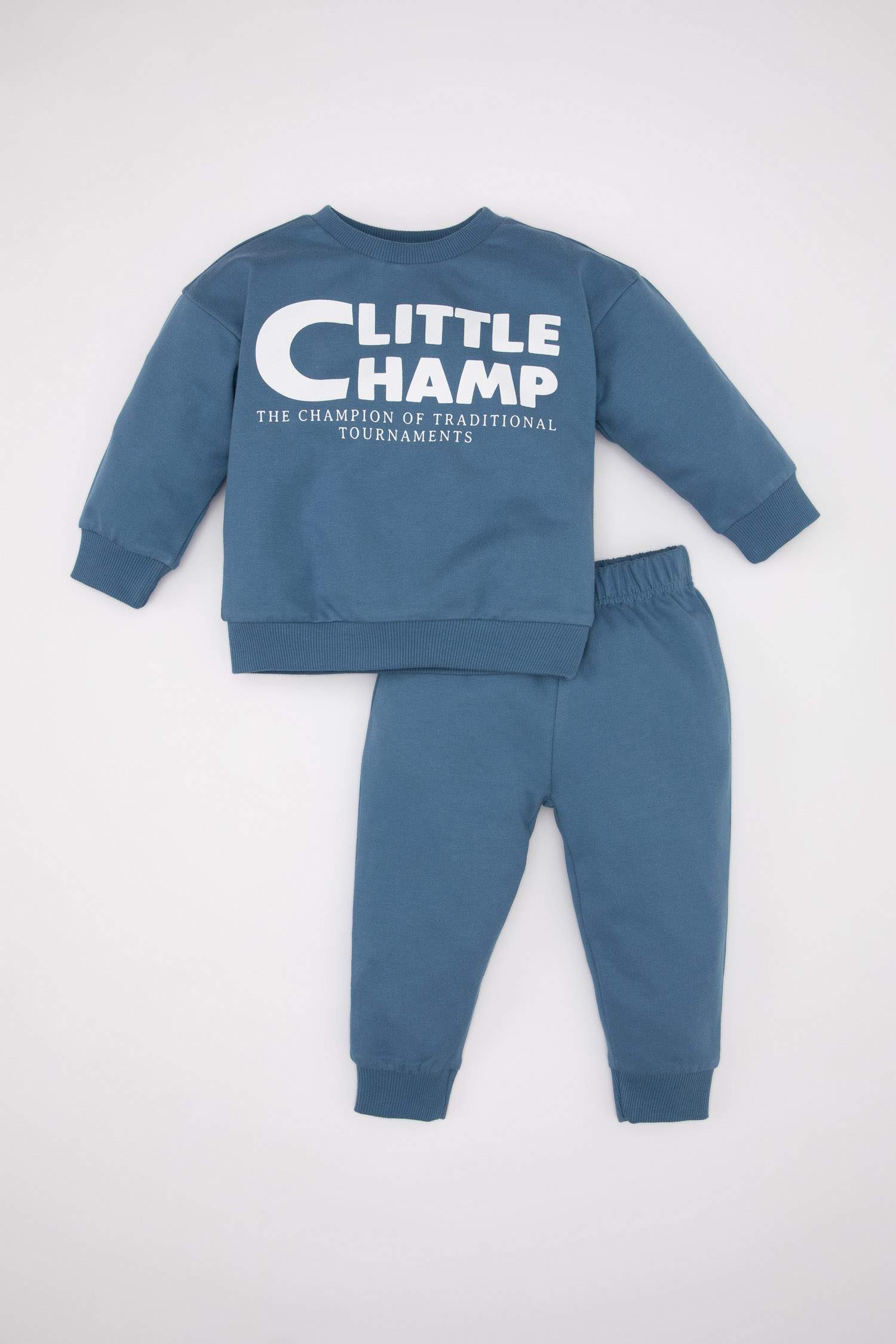 Erkek Bebek 2'li Takım Baskılı Sweatshirt Jogger Eşofman Altı