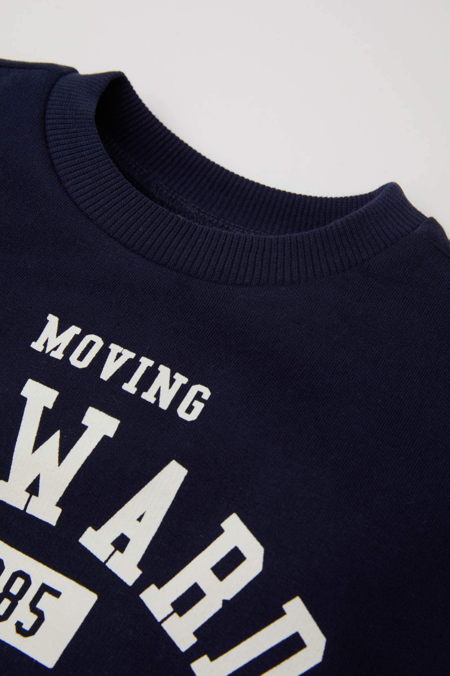 Baby Boy Slogan Printed Thin Sweatshirt Fabric 2 Piece Set