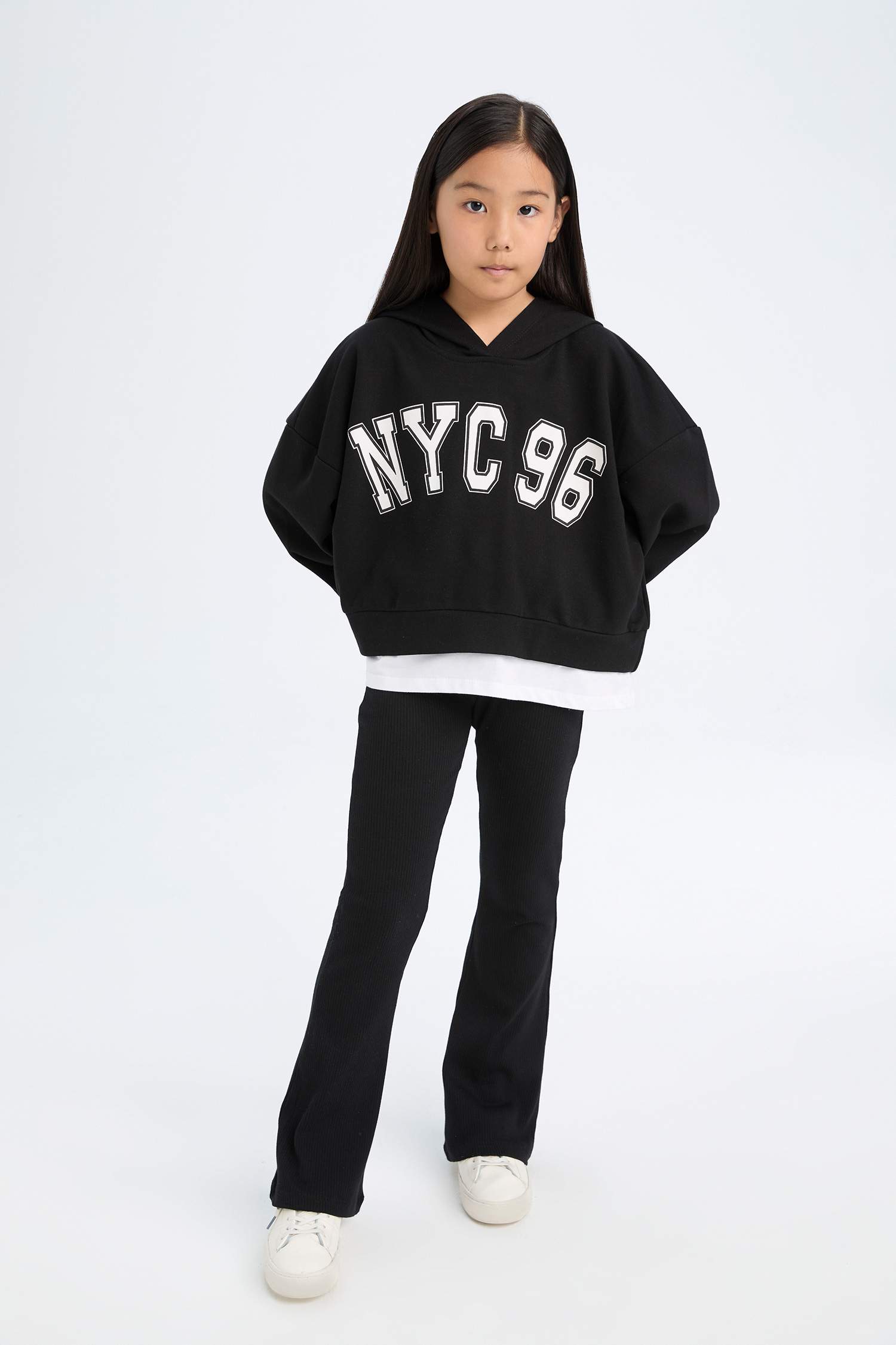 Girl Printed Hooded Sweatshirt Leggings 2 Piece Set