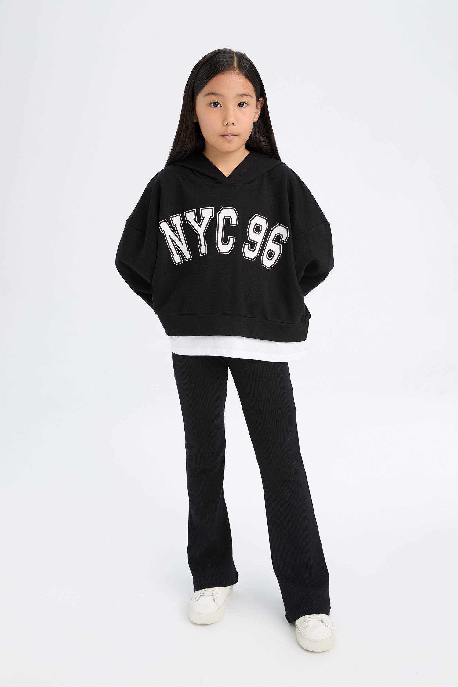 Girl Printed Hooded Sweatshirt Leggings 2 Piece Set