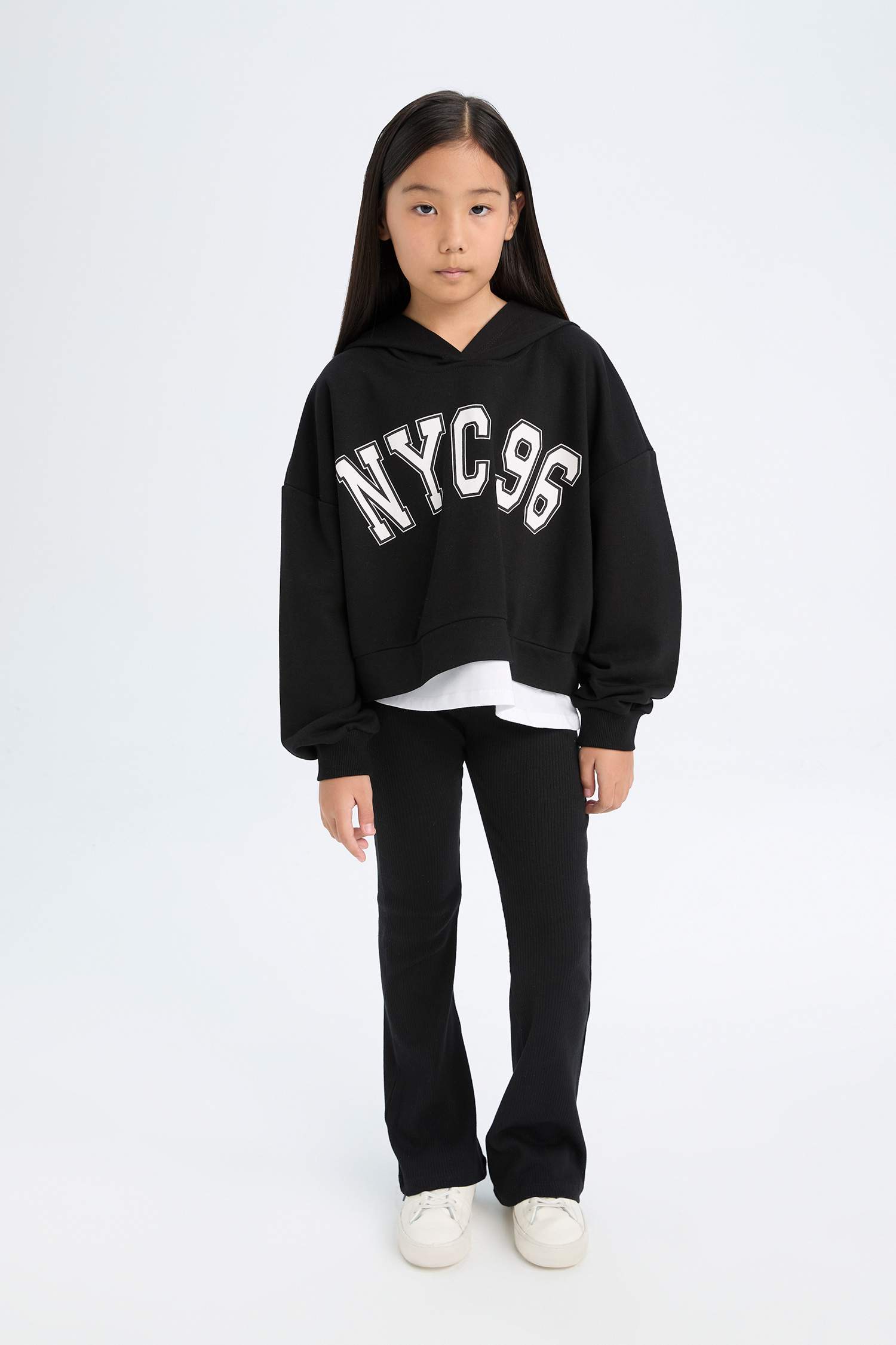 Girl Printed Hooded Sweatshirt Leggings 2 Piece Set