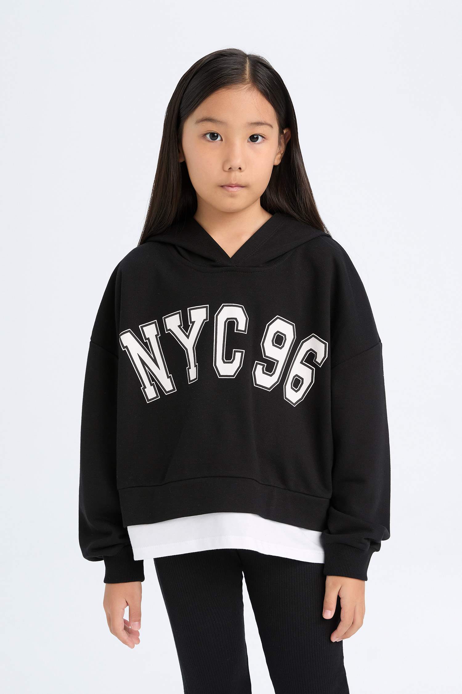 Girl Printed Hooded Sweatshirt Leggings 2 Piece Set