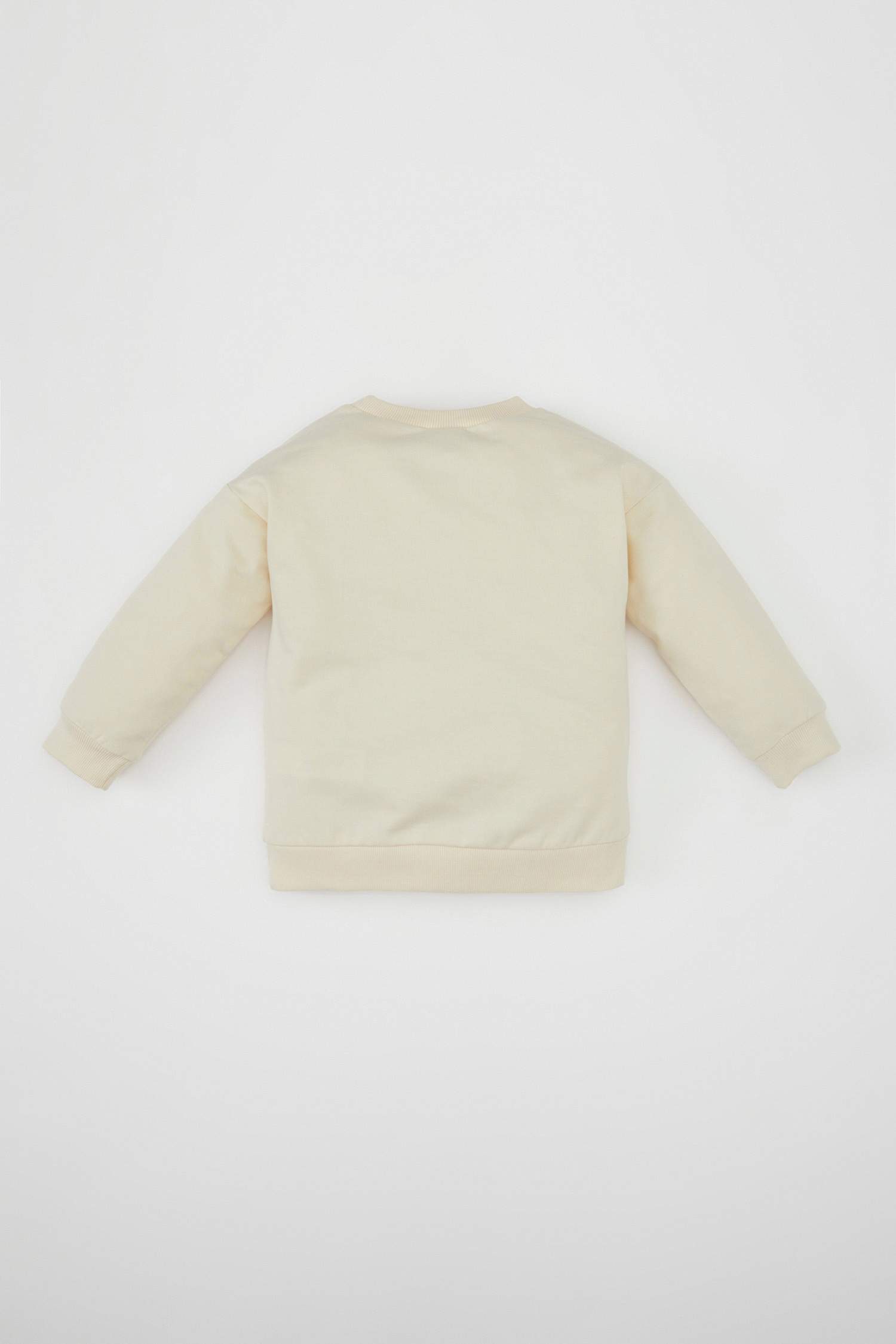 Kız Bebek Bisiklet Yaka Yazı Baskılı Sweatshirt