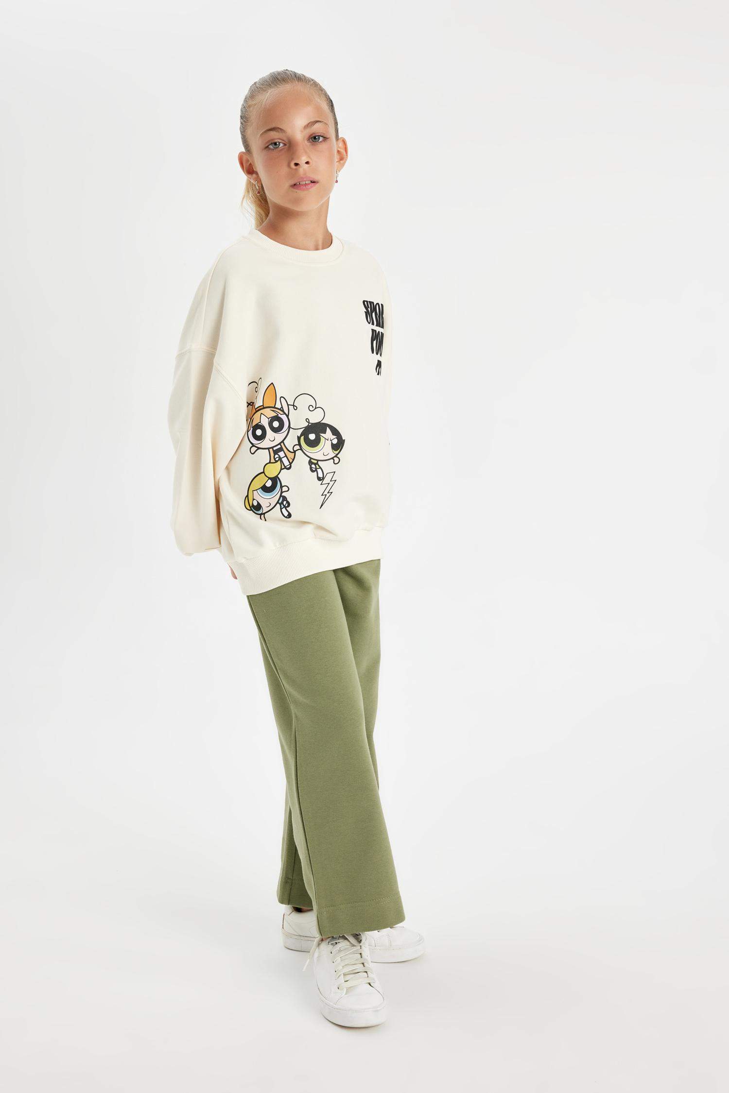 Kız Çocuk Wide Leg Geniş Bol Paça Beli Lastikli Basic Düz Eşofman Altı