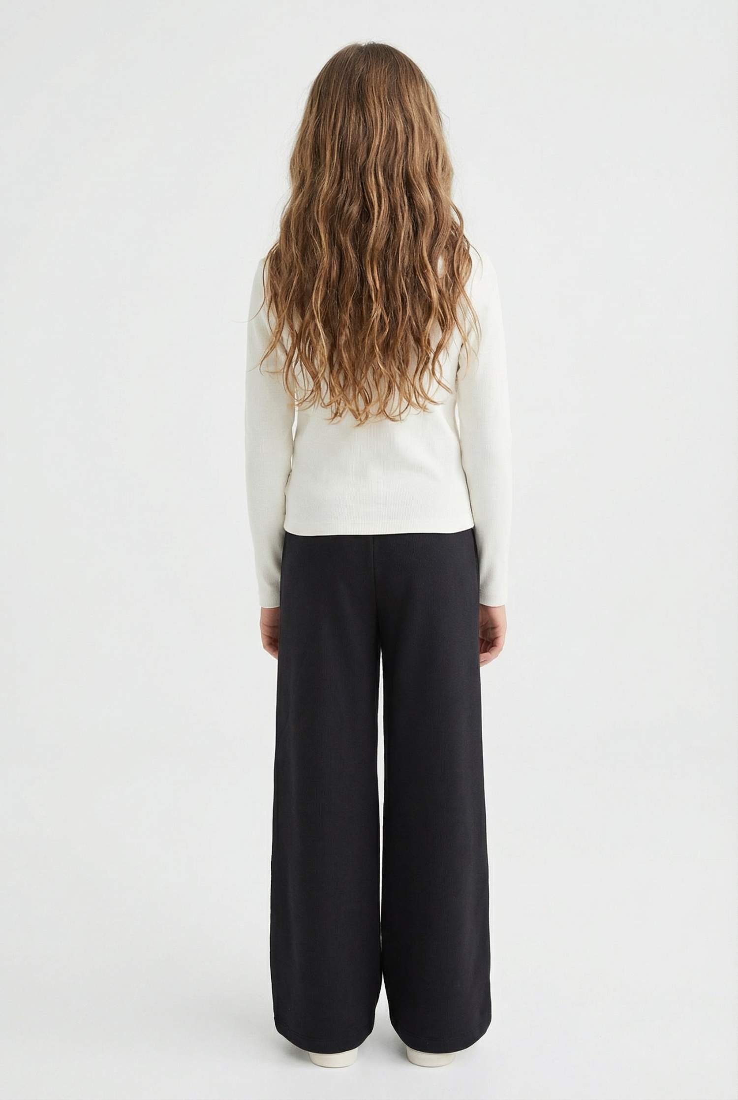 بنطلون بجامة رياضي بناتي وايد ليج برجل واسع