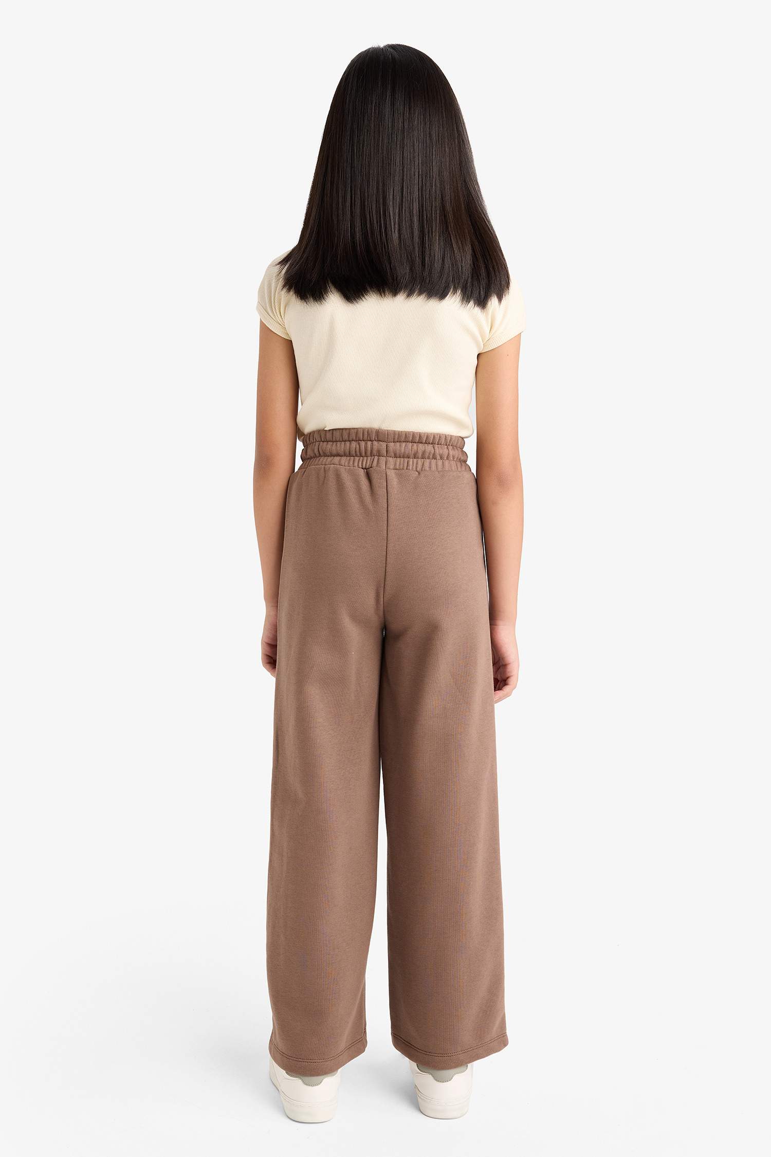 Kız Çocuk Wide Leg Beli Lastikli Geniş Paça Eşofman Altı