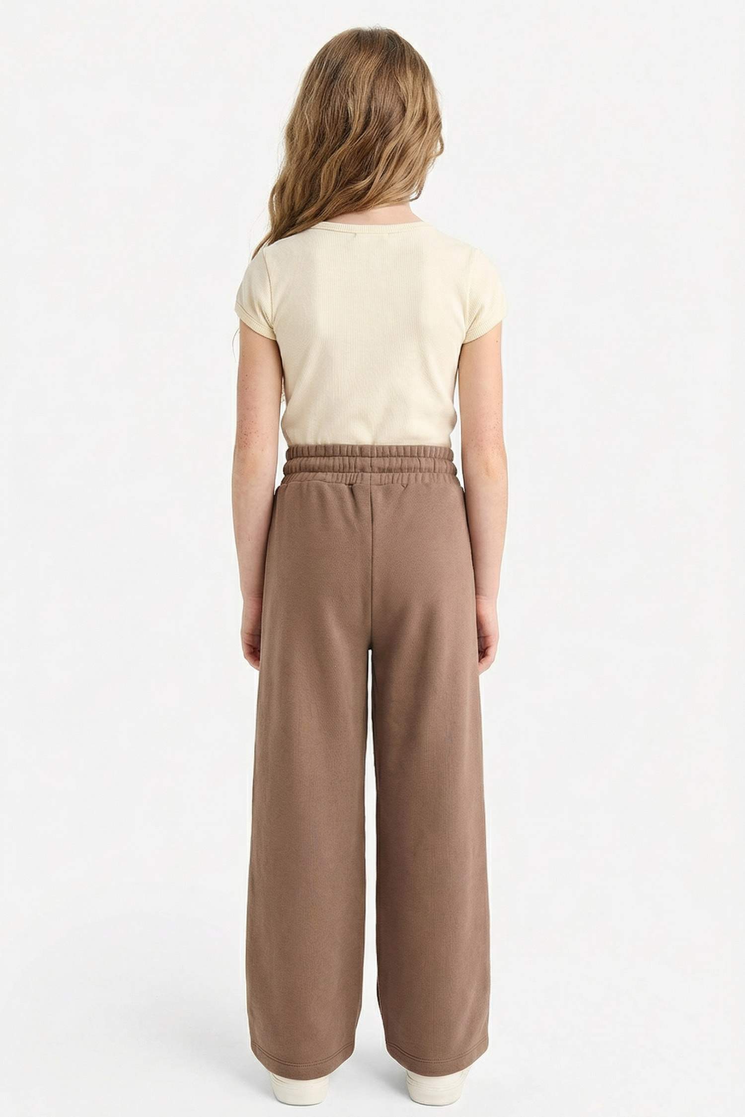 Kız Çocuk Wide Leg Beli Lastikli Geniş Paça Eşofman Altı