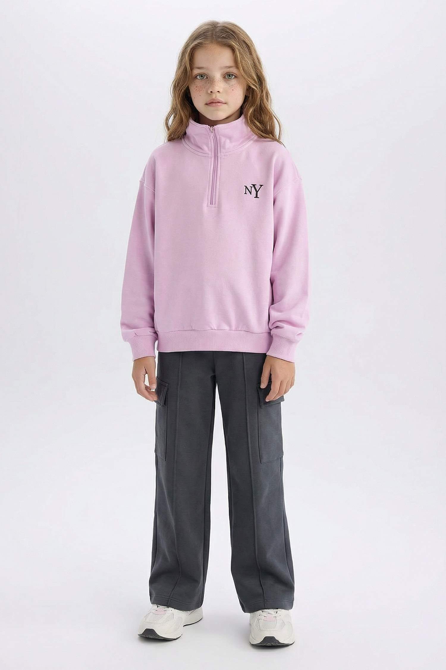 Kız Çocuk Wide Leg Bol Geniş Paça Kargo Cepli Eşofman Altı