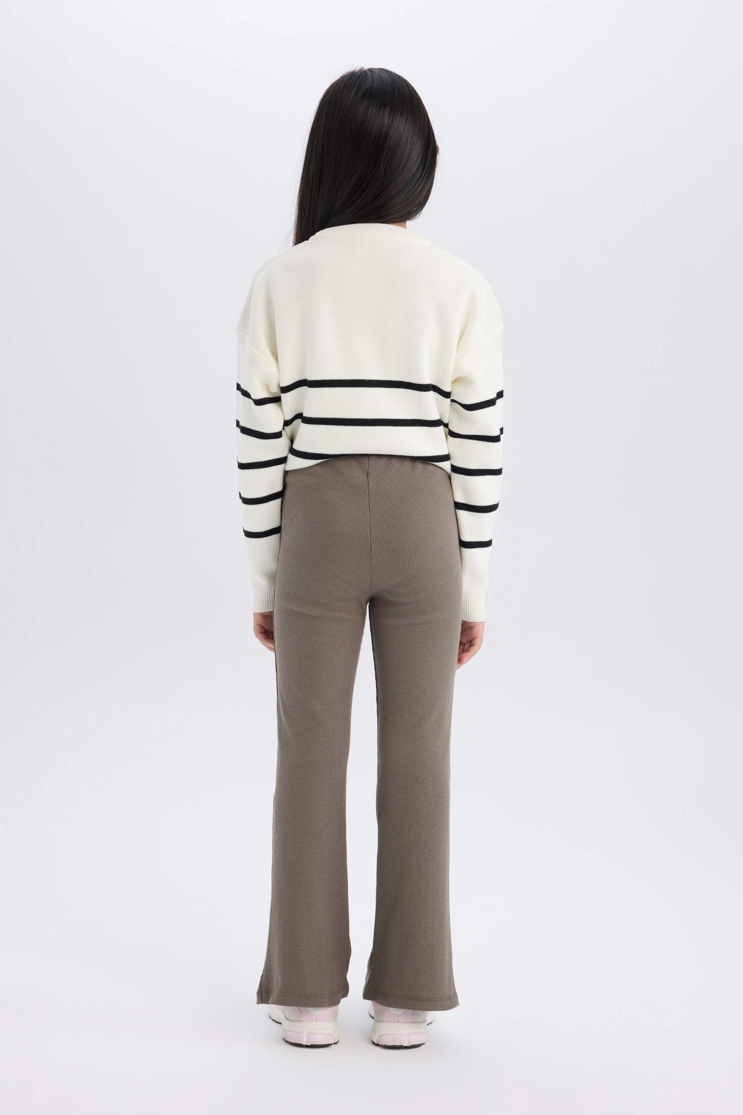 Girl Slit Standard Length Corduroy Leggings