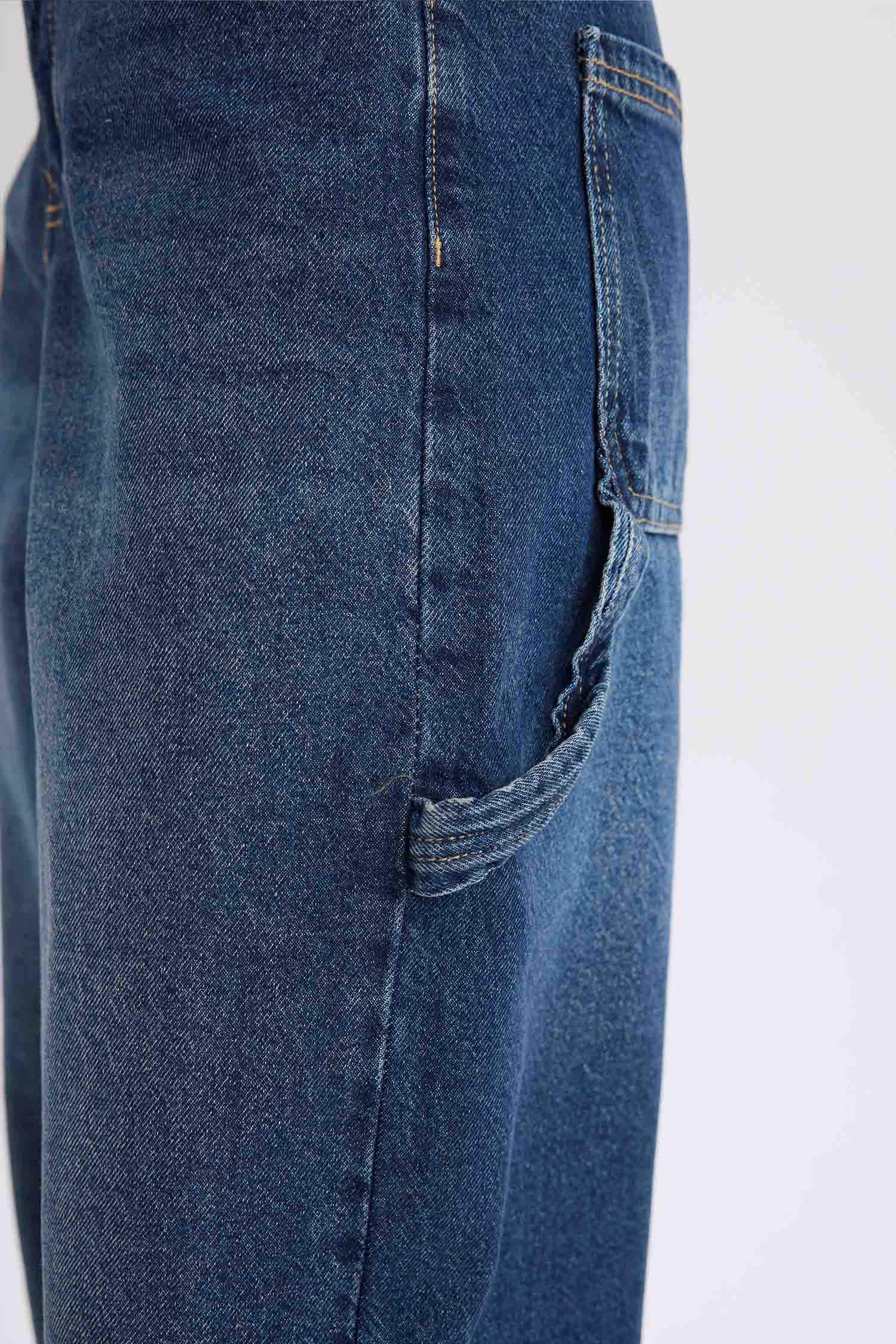 Baggy Fit High Waist Long Washed Jeans