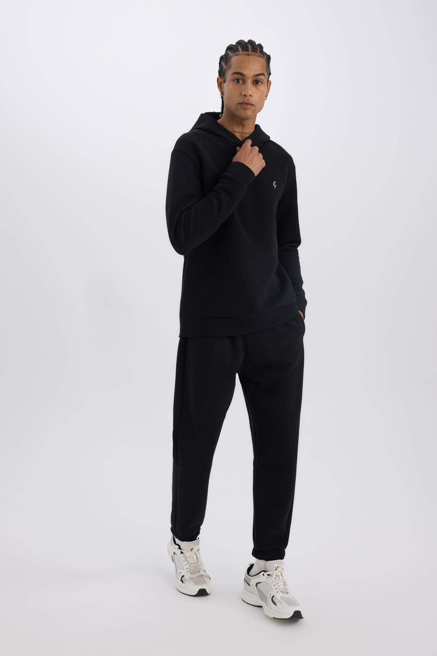 Sporcu Jogger Eşofman Altı Standart Fit Beli Paçası Lastikli Basic Düz Cepli