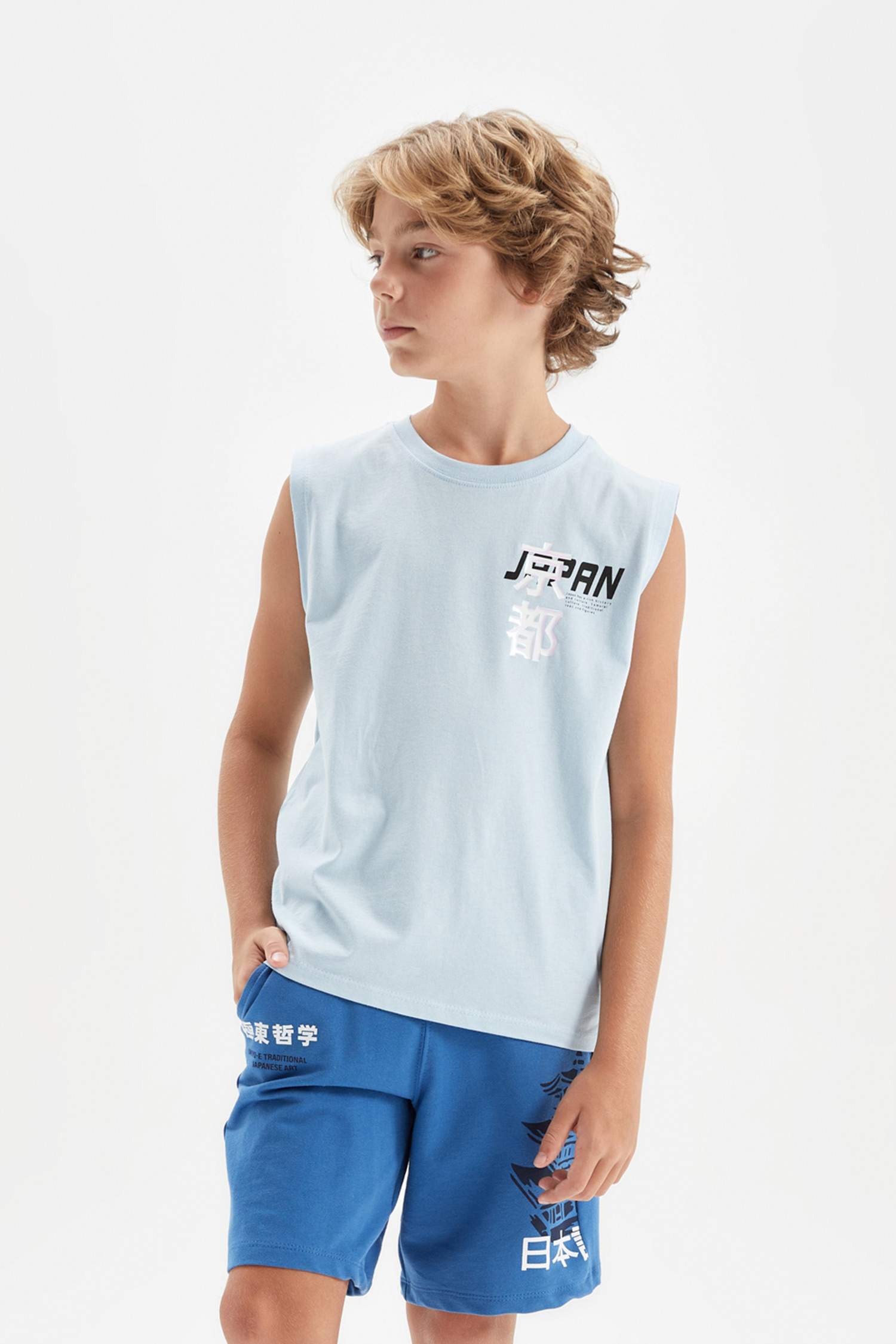 Erkek Çocuk Bisiklet Yaka Baskılı Atlet