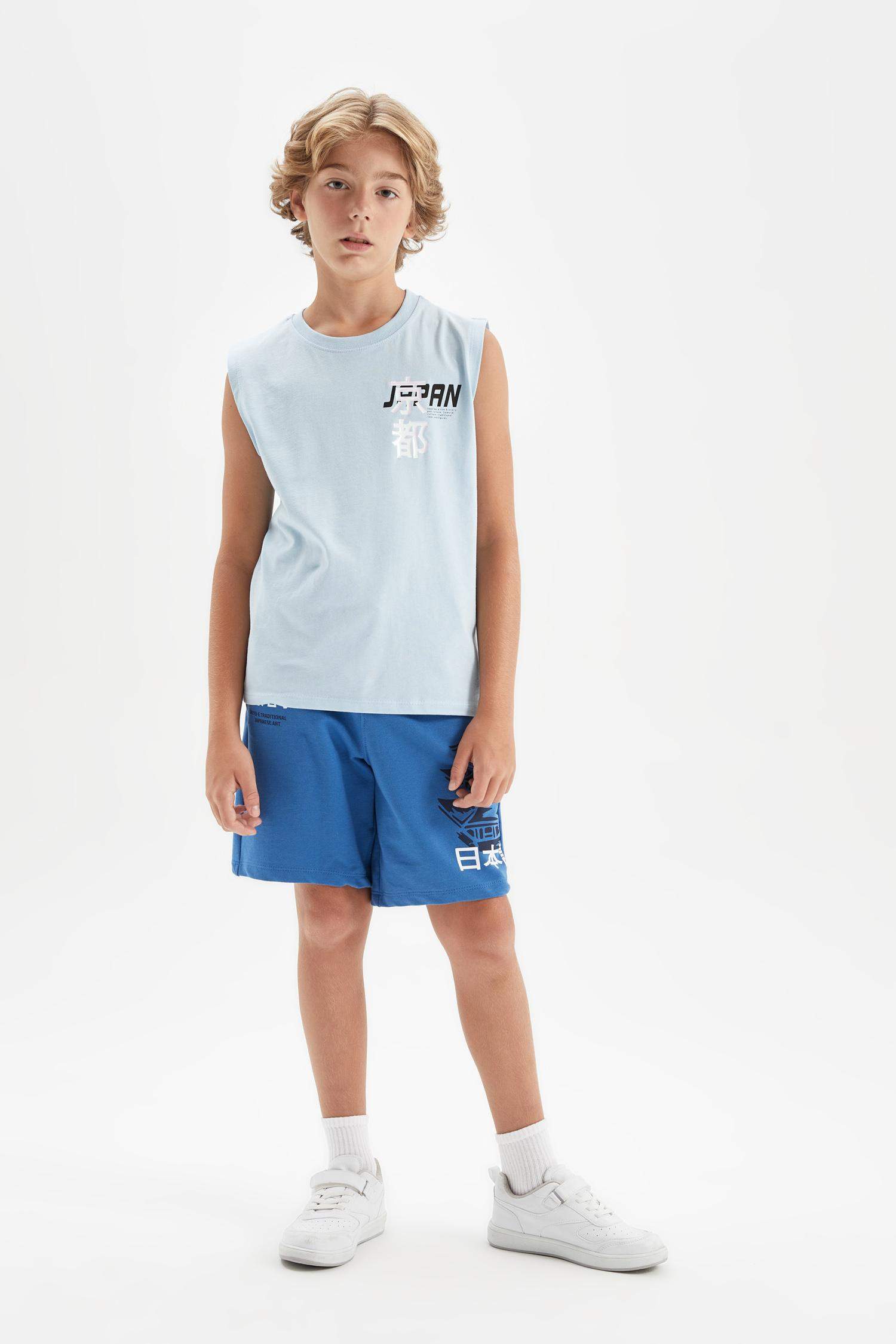 Erkek Çocuk Bisiklet Yaka Baskılı Atlet