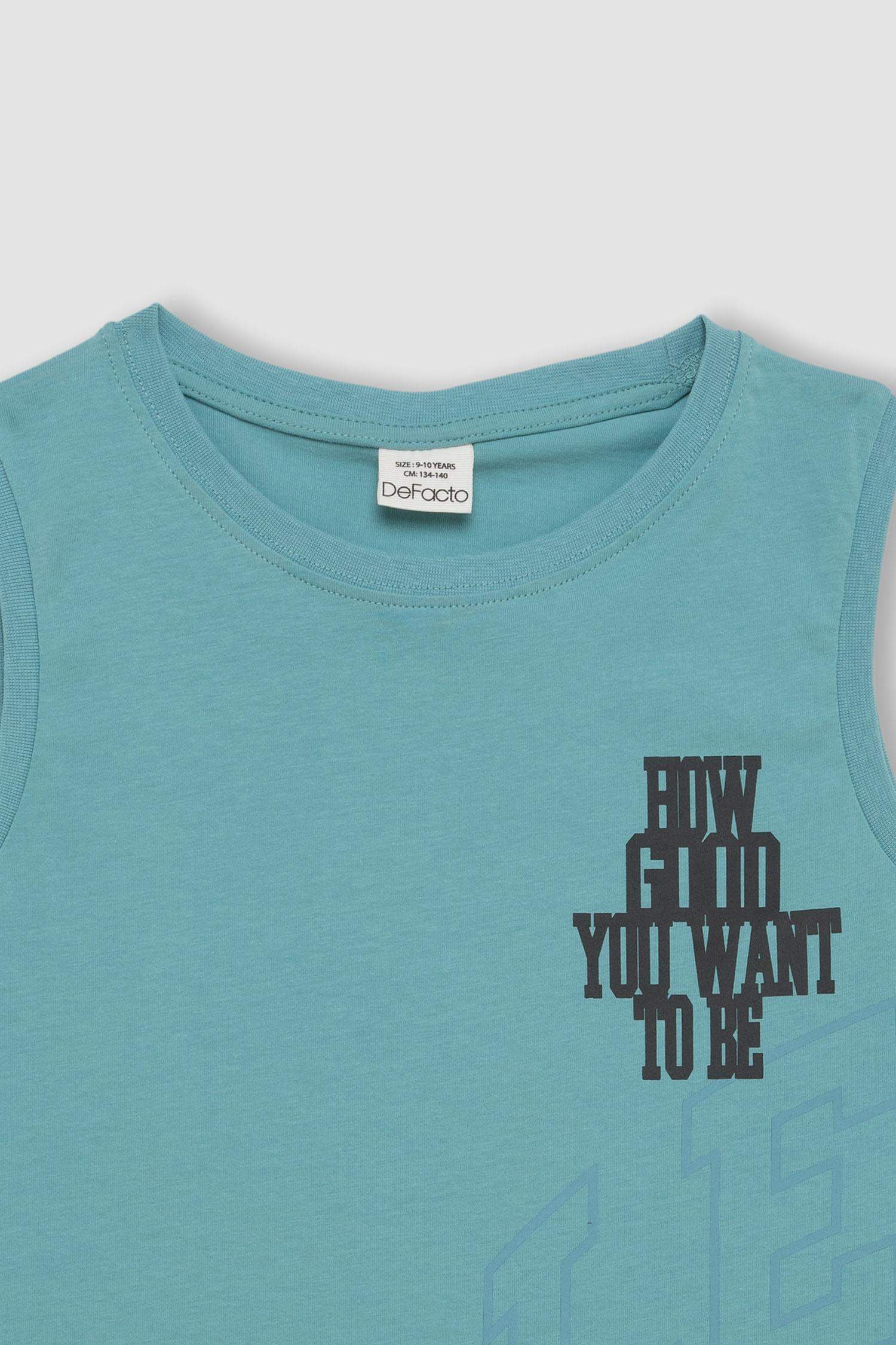 Erkek Çocuk Bisiklet Yaka Baskılı Atlet