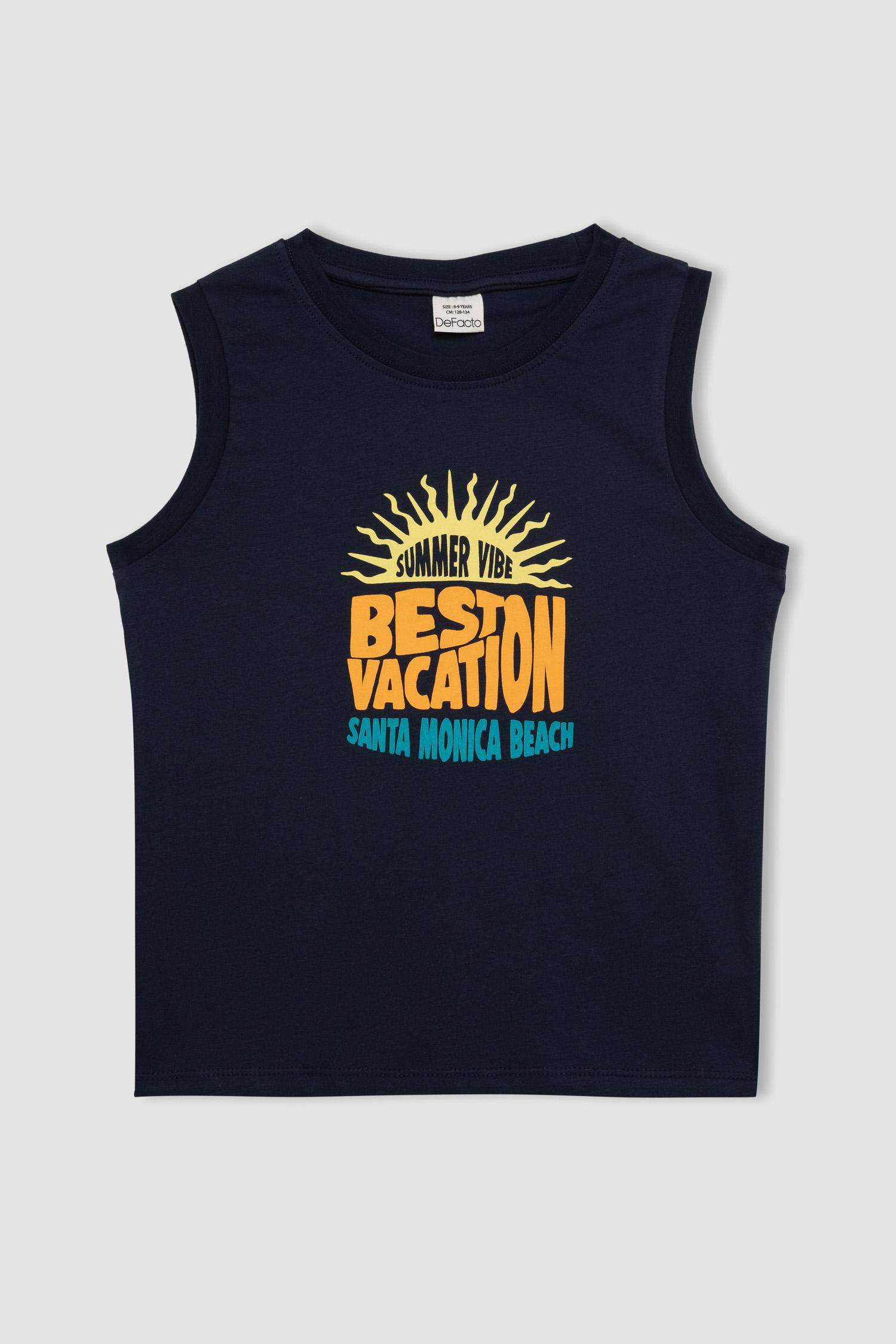 Erkek Çocuk Bisiklet Yaka Baskılı Atlet