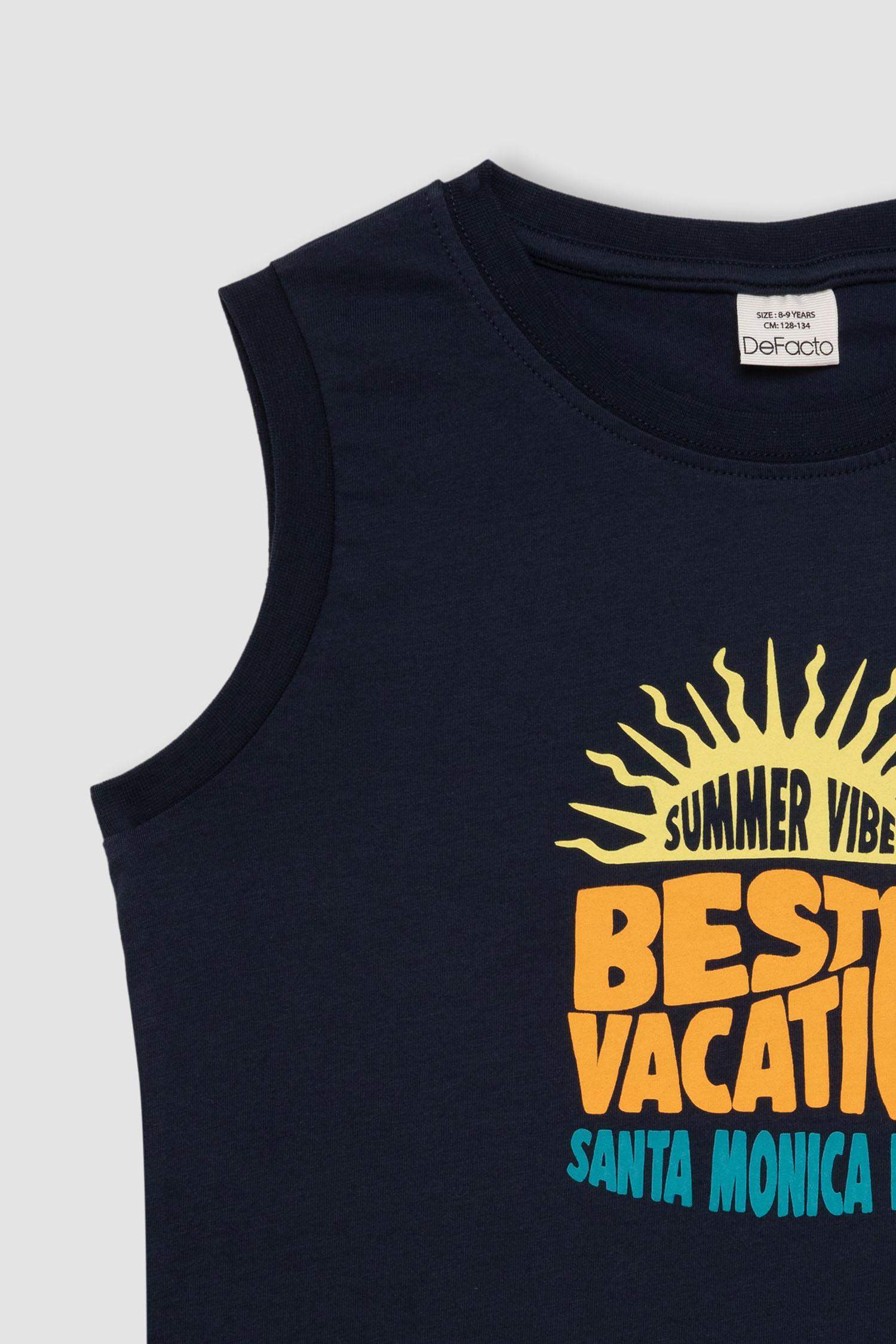 Erkek Çocuk Bisiklet Yaka Baskılı Atlet