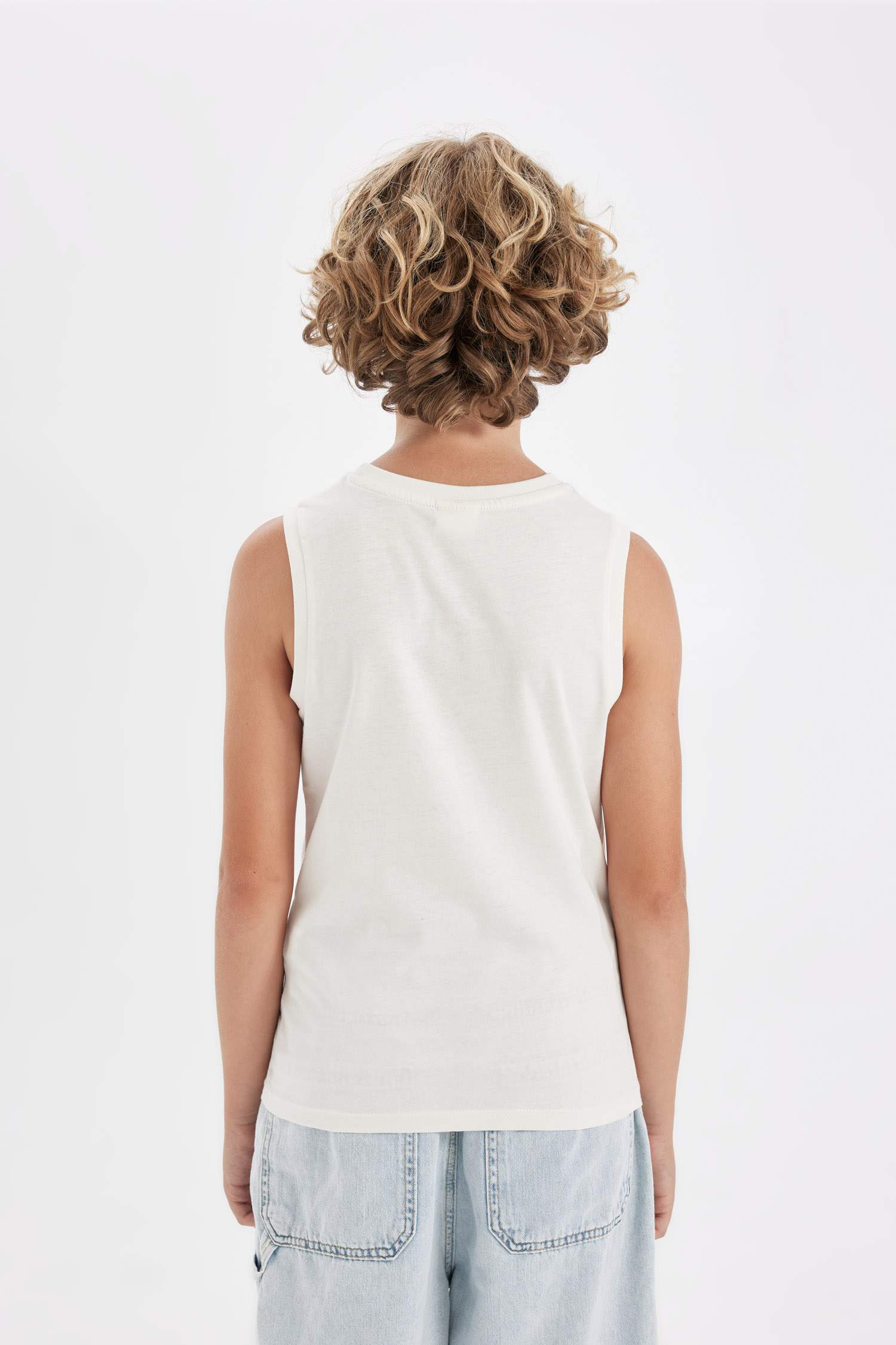 Boy Crew Neck Printed Sleeveless T-Shirt