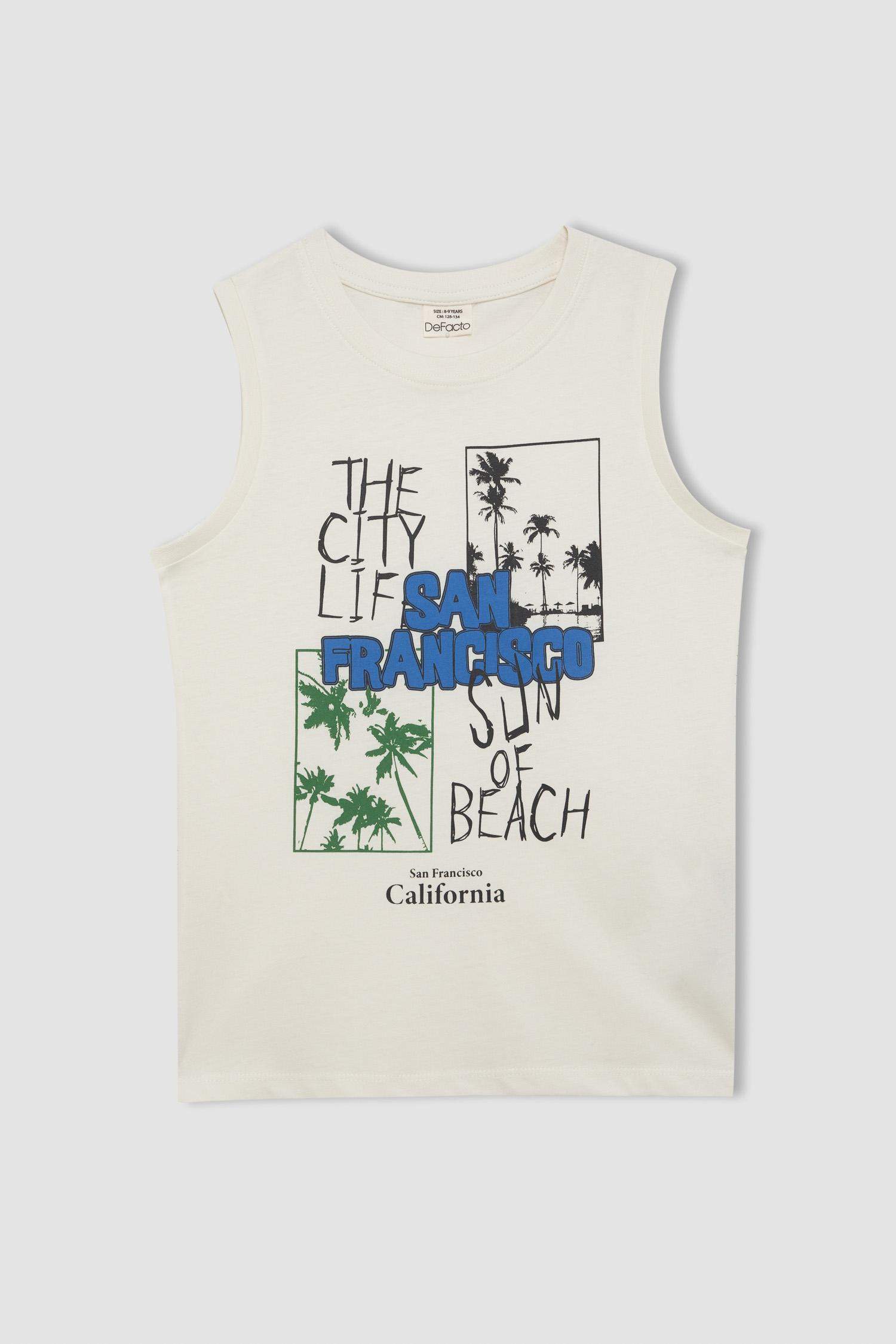 Boy Crew Neck Printed Sleeveless T-Shirt
