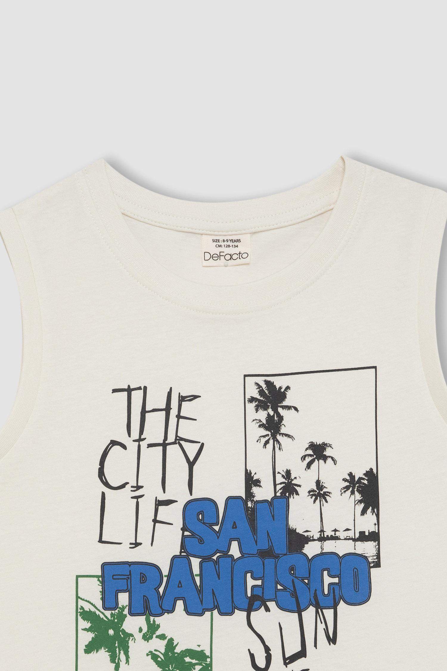 Boy Crew Neck Printed Sleeveless T-Shirt